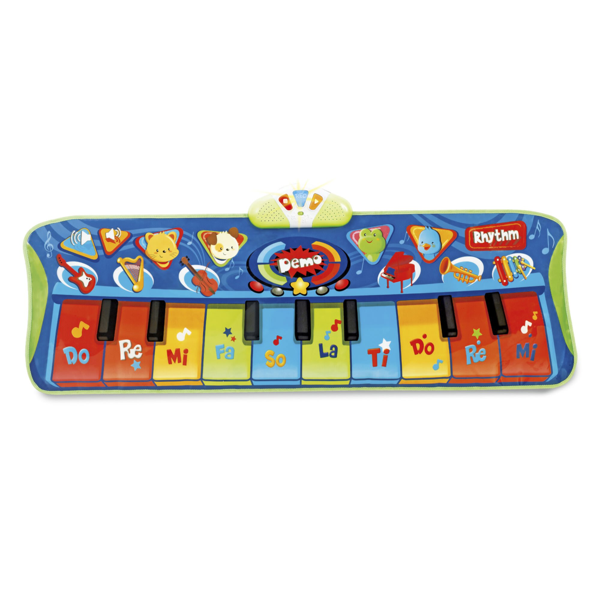 Winfun: Step-To-Play: Junior Piano Mat - Lights & Sounds, 10 Keys, 6 Instrument Sounds & 4 Animal Noises, Record & Playback, Toddler & Kids Age 2+ Winfun