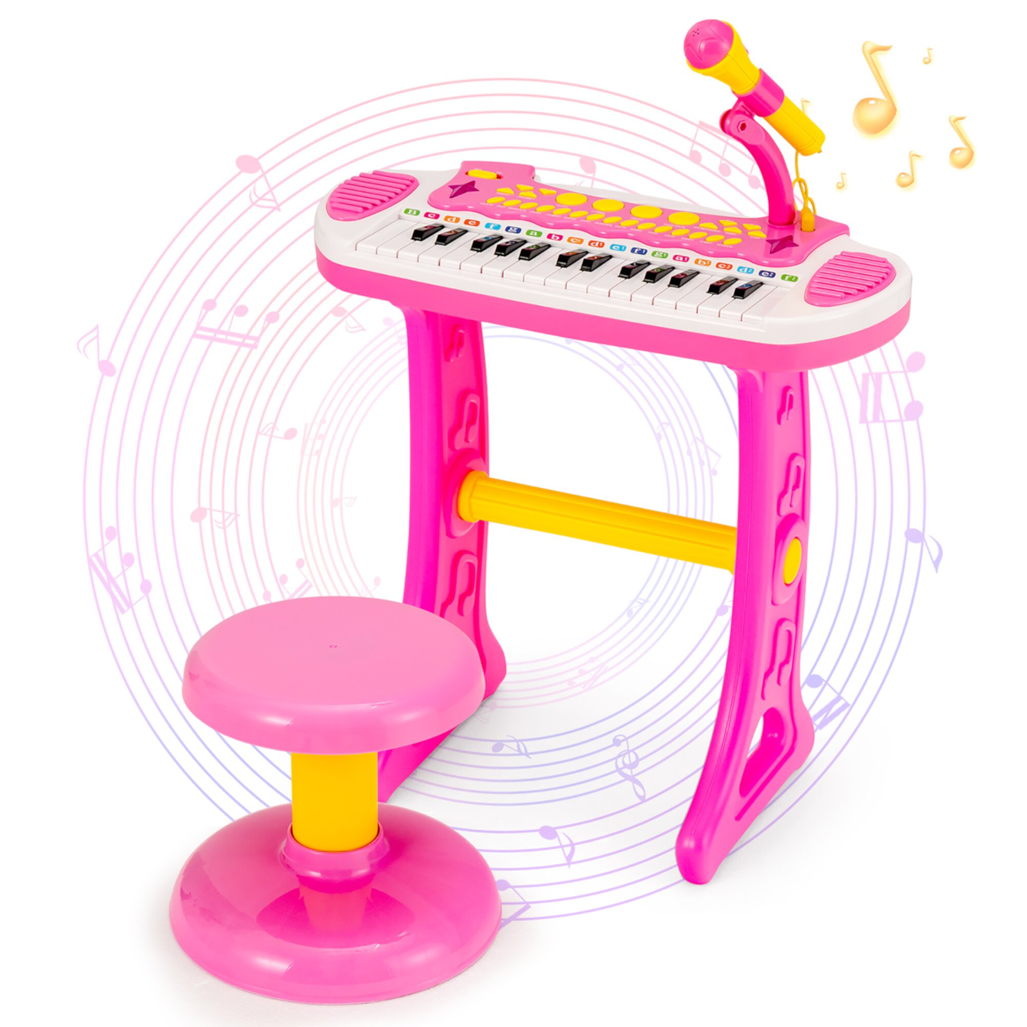 Costway 31 Key Kids Piano Keyboard Toy Toddler Musical Instrument w/ Microphone Pink Visit the Costway Store