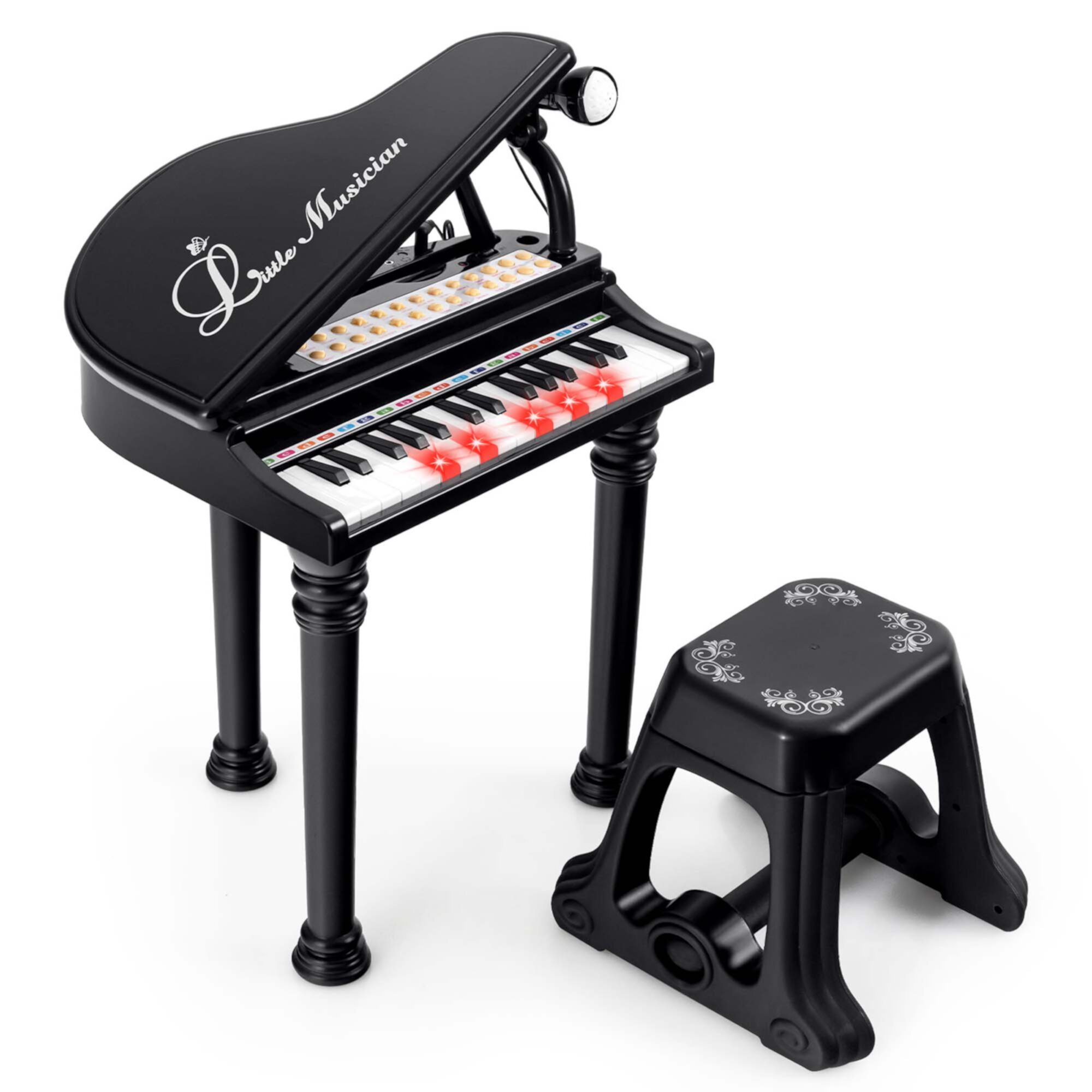 Costway 31 Keys Kids Piano Keyboard Toy Toddler Musical Instrument with Stool & Microphone Black Visit the Costway Store