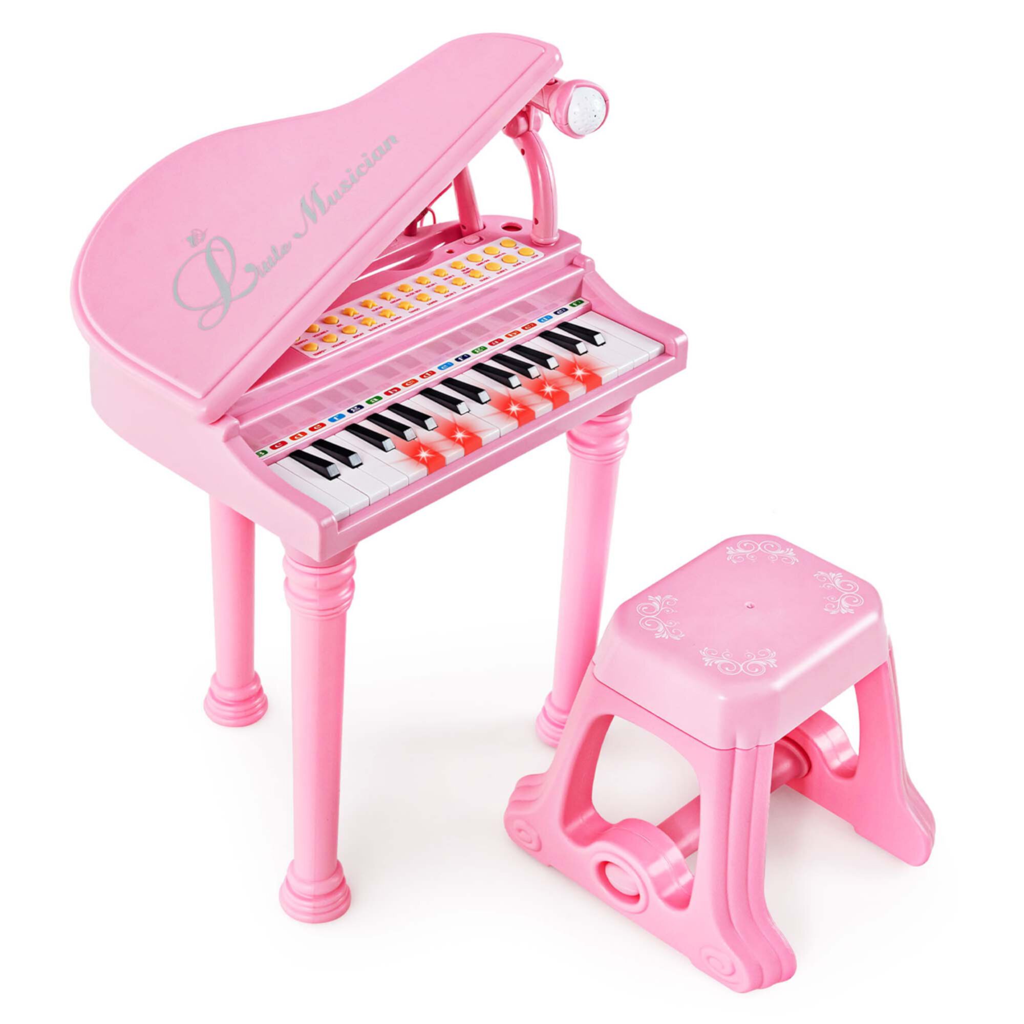 Costway 31 Keys Kids Piano Keyboard Toy Toddler Musical Instrument with Stool & Microphone Pink Visit the Costway Store