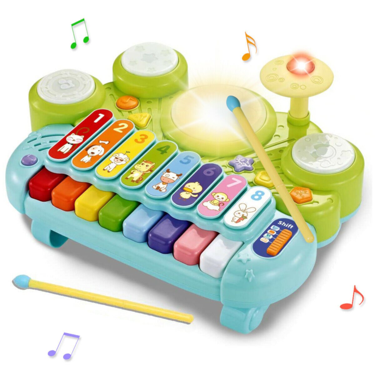 Costway 3 in 1 Musical Instruments Electronic Piano Xylophone Drum Set Learning Toys Visit the Costway Store