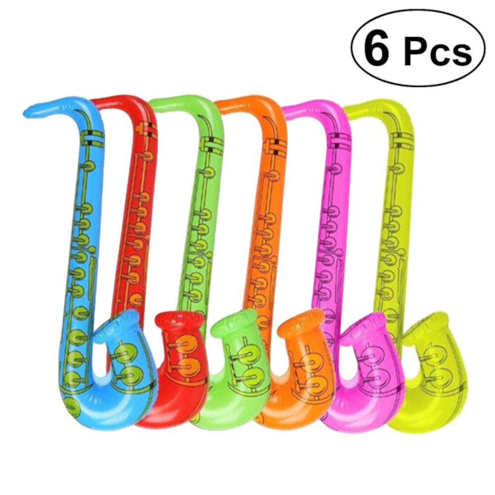 6PCS Inflatable Musical Band Instruments Cool and Fun Inflatable Musical Instruments Sax Toy for Kids Great Party Favor PINXOR