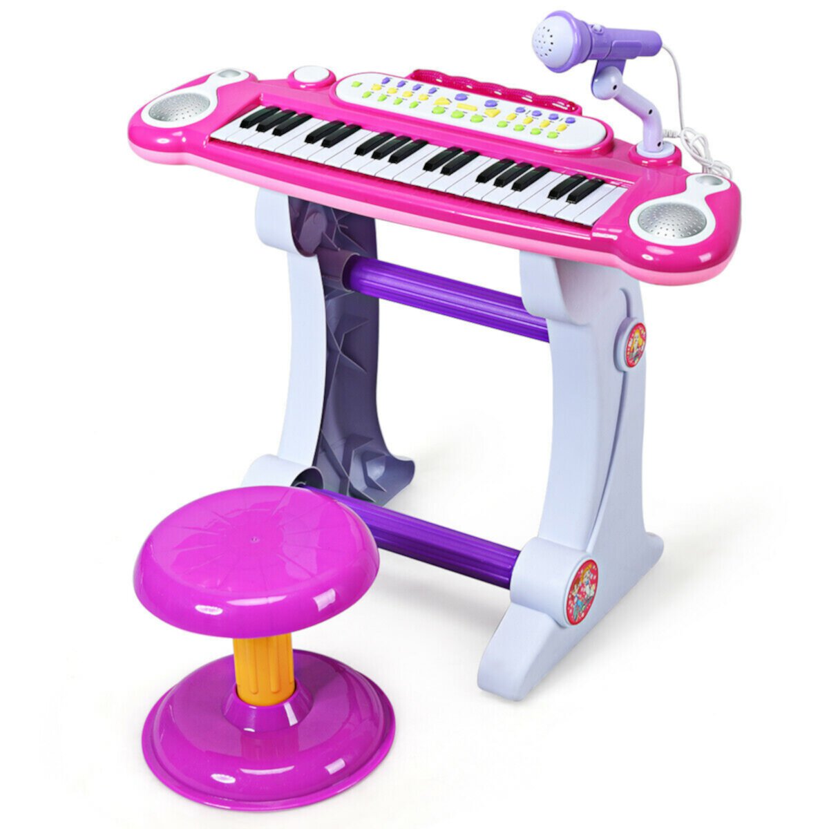 Gymax Kids Electronic Keyboard Piano MP3 Input 37 Key Microphone Stool Toy GYMAX