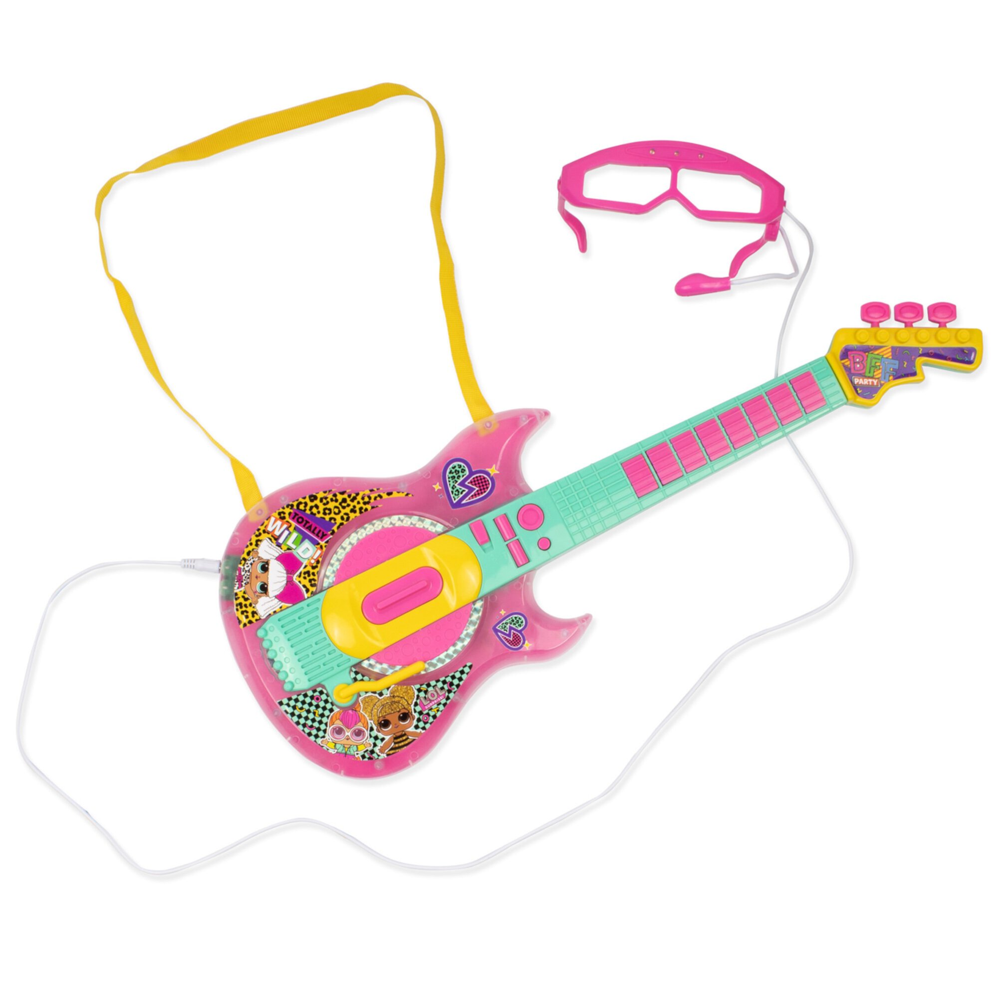 Lol Surprise: Superstar Guitar Set - Pink, Teal, Yellow - Lights & Sounds, Instrument Toy w/ Strap, Glasses With Microphone, Kids Musical Toy Ages 3+ L.O.L. Surprise!