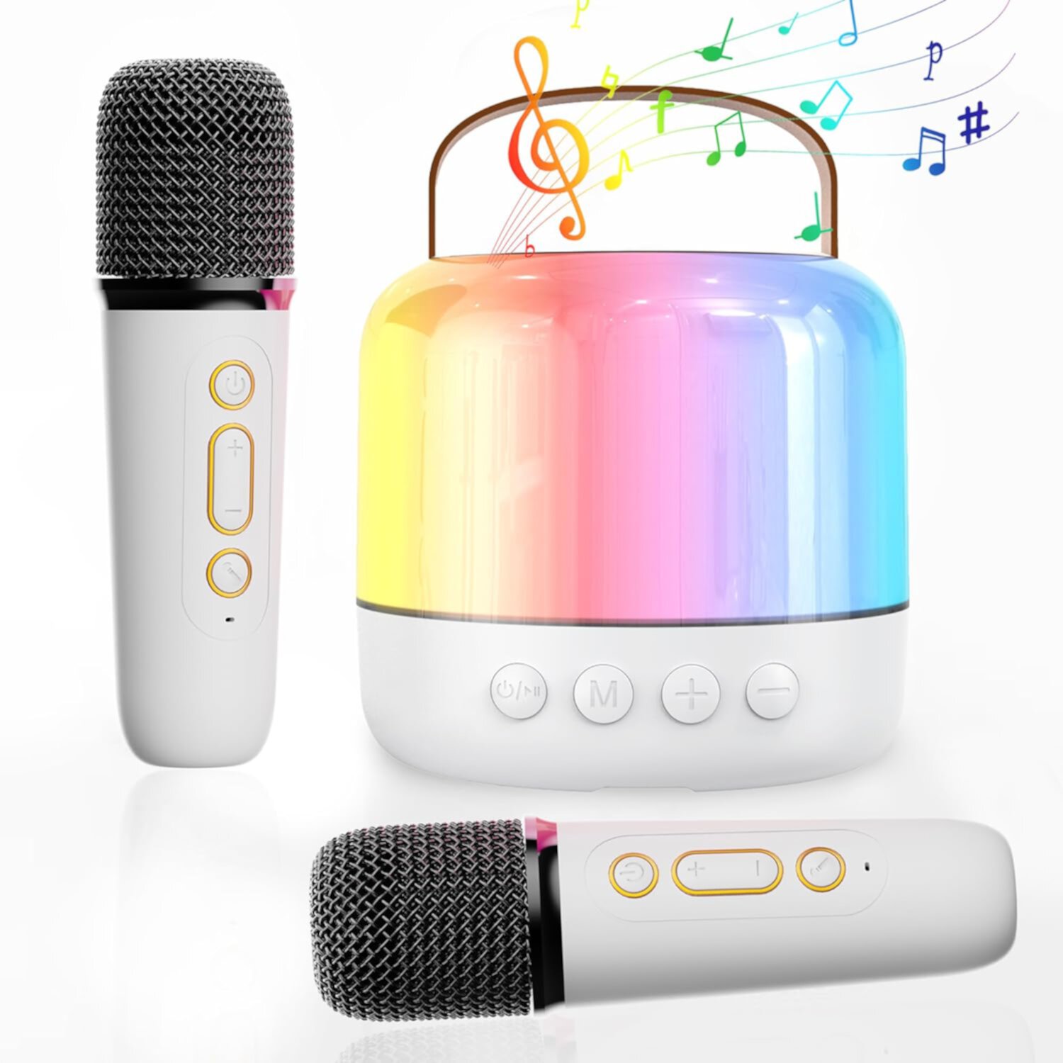 Mini Karaoke Machine for Kids Adults, Portable Bluetooth Speaker with 2 Wireless Microphones and LED Lights, Karaoke Toys Gifts for Girls Boys 4, 5, 6, 7, 8, 9,10,12+ Years Christmas Birthday Party CEDQ