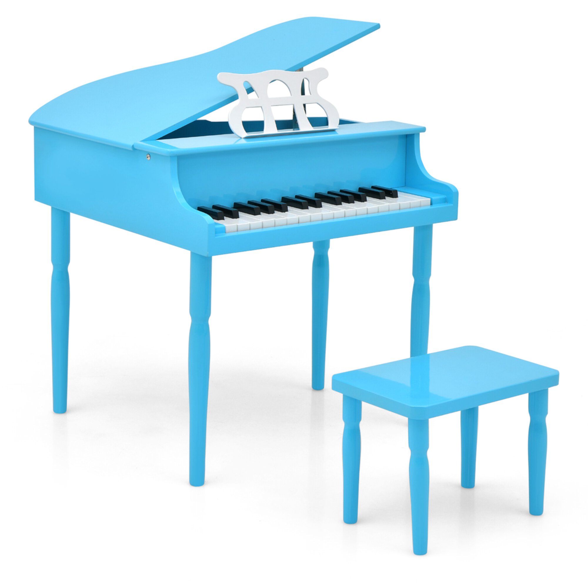 Costway 30-Key Classic Baby Grand Piano Toddler Toy Wood with Bench & Music Rack Blue Visit the Costway Store