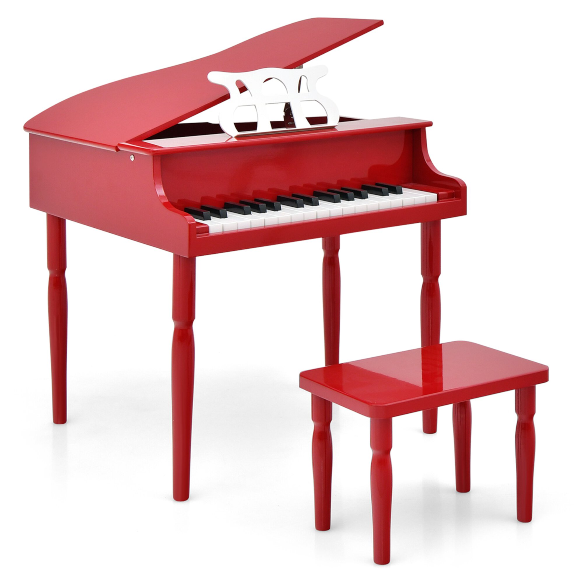 Costway 30-Key Classic Baby Grand Piano Toddler Toy Wood with Bench & Music Rack Red Visit the Costway Store