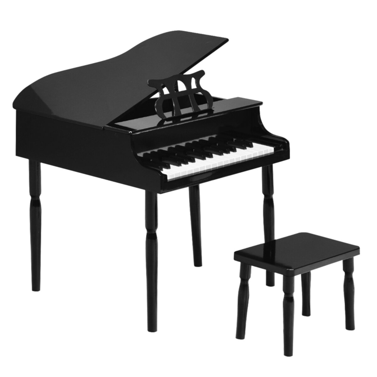 Costway 30-Key Classic Baby Grand Piano Toddler Toy Wood w/ Bench & Music Rack Black Visit the Costway Store