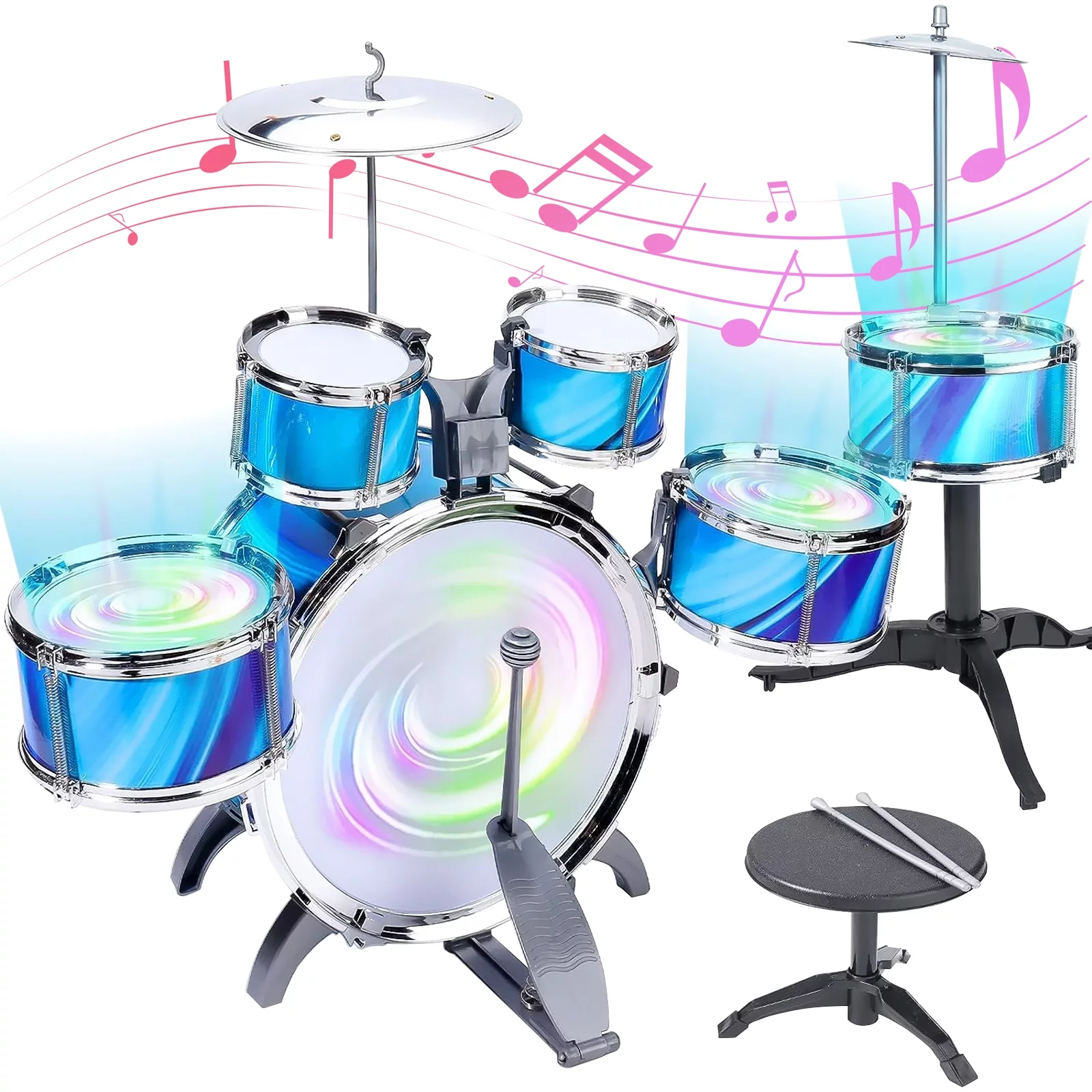 Rirool 15-Piece Toddler Instrument Set with Drumsticks - Perfect Beginner Musical Instruments for Boys Girls Kids Age 3-5 Rirool