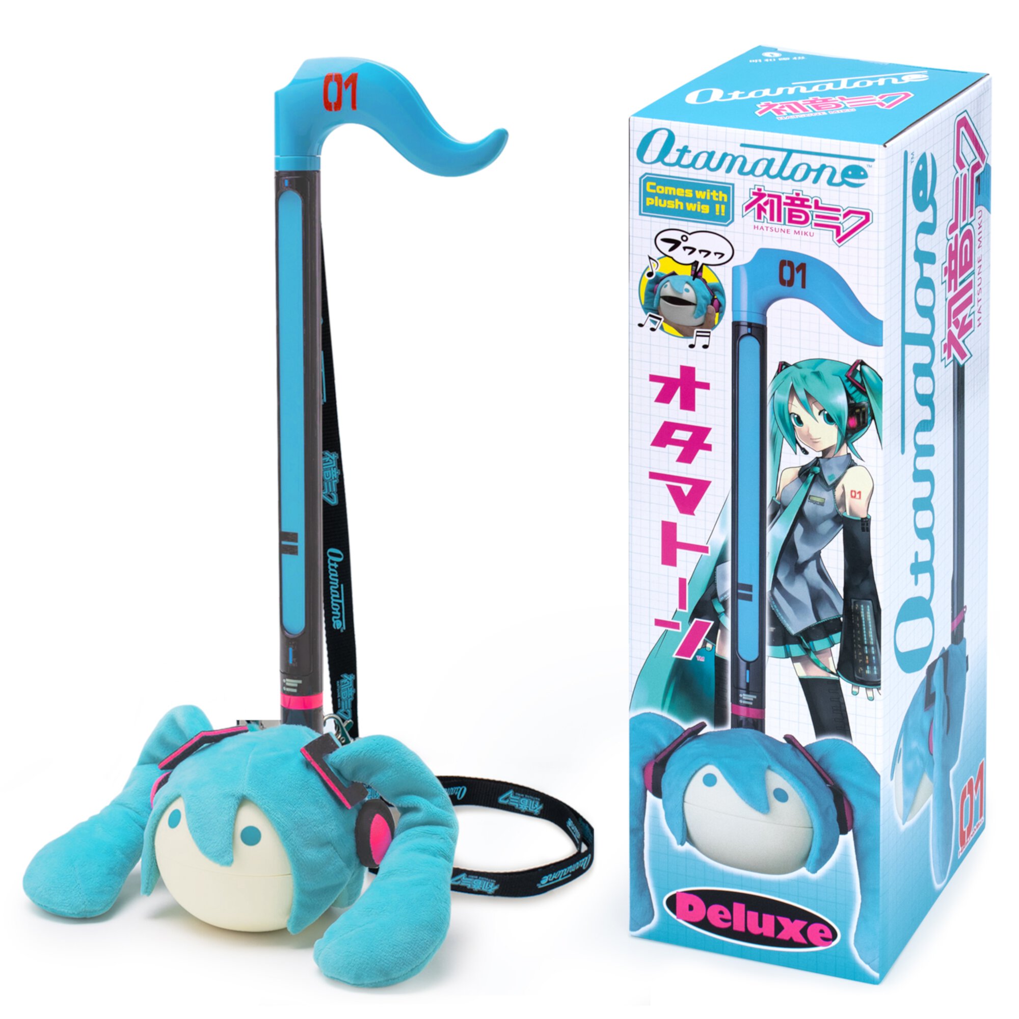 Otamatone Deluxe [Hatsune Miku Edition] Electronic Musical Instrument Portable Synthesizer from Japan Maywa Denki [Includes Removable Plush Wig] Otamatone