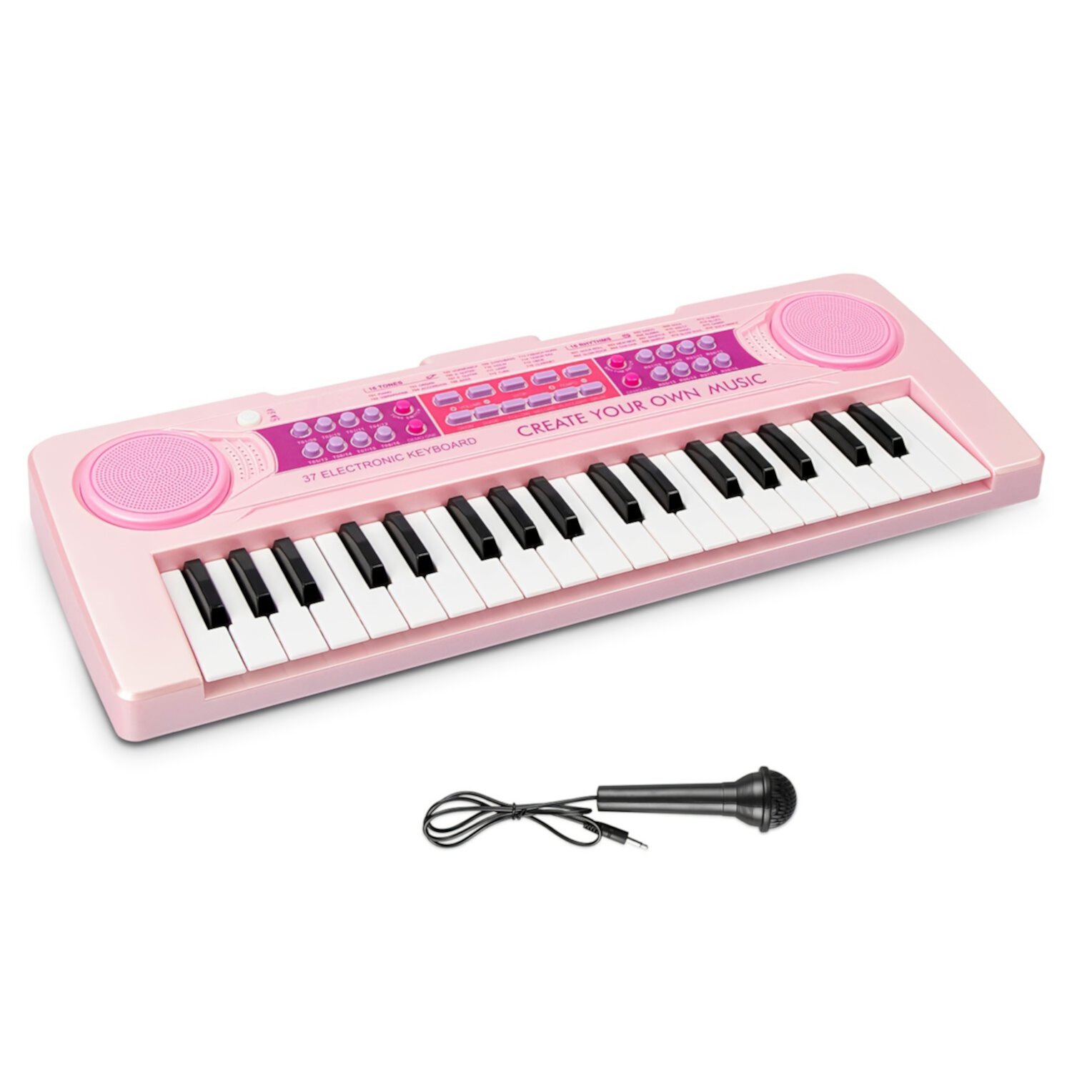 AIMEDYOU Portable Rechargable Kids Piano Keyboard, 37 Keys Electronic Piano with Lighted Mini-Size Keys and Microphone, Multifunction Music Instrument Piano Toys for 3 4 5 6 7 8 9 Year Old Girls AIMEDYOU