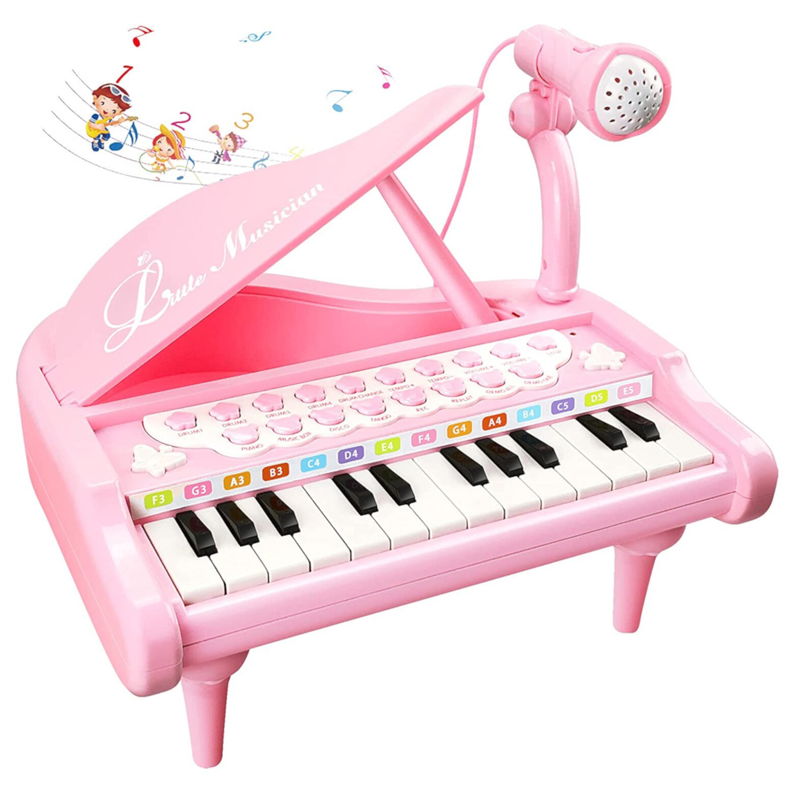 AIMEDYOU Kids Piano for Toddlers, 24 Keys Piano for Kids Ages 3-5 with Built-in Microphone & Music Modes, Educational Musical Instrument Toys Piano for Toddler Girl Toys Baby  (Pink) AIMEDYOU