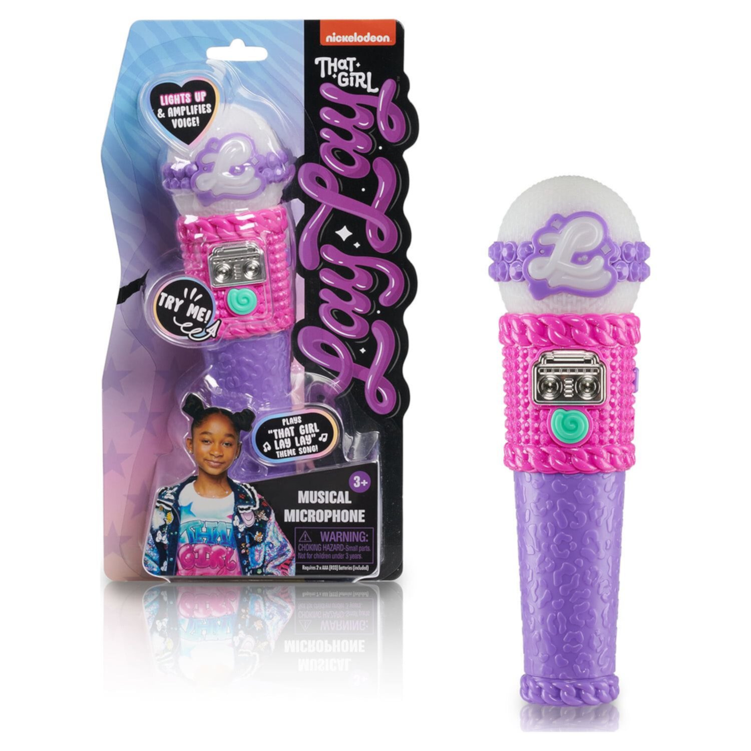 That Girl Lay Lay Musical Toy Microphone with Lights and Sounds,  Kids Toys for Ages 3 Up, Gifts and Presents Nickelodeon