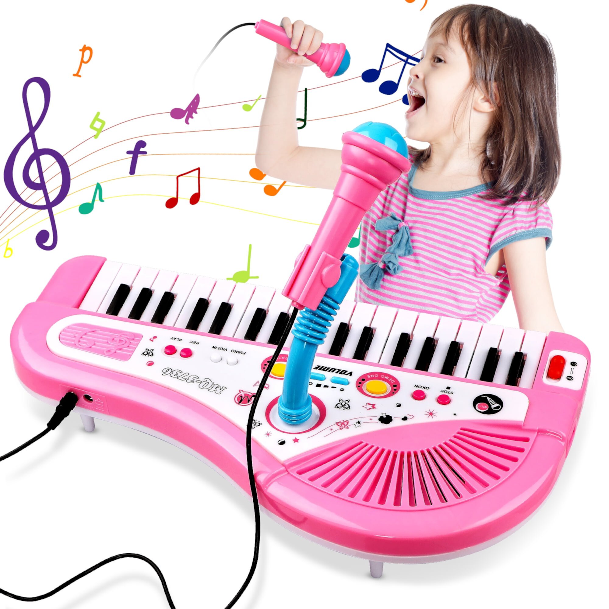 Beefunni Piano Toys for Kids, Musical Keyboard Blue Instrument with Microphone for Toddlers Baby, Christmas Gifts Toys for Boys Girls Aged 2 3 4 5 6+ Beefunni