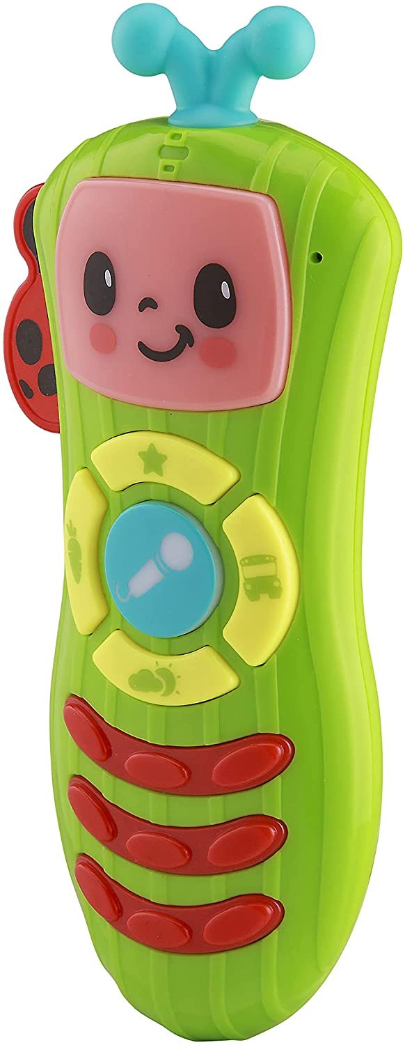 eKids Cocomelon Toy Remote Control for Toddlers, Musical Toy with Built-in Toy Microphone and Nursery Rhymes CoComelon