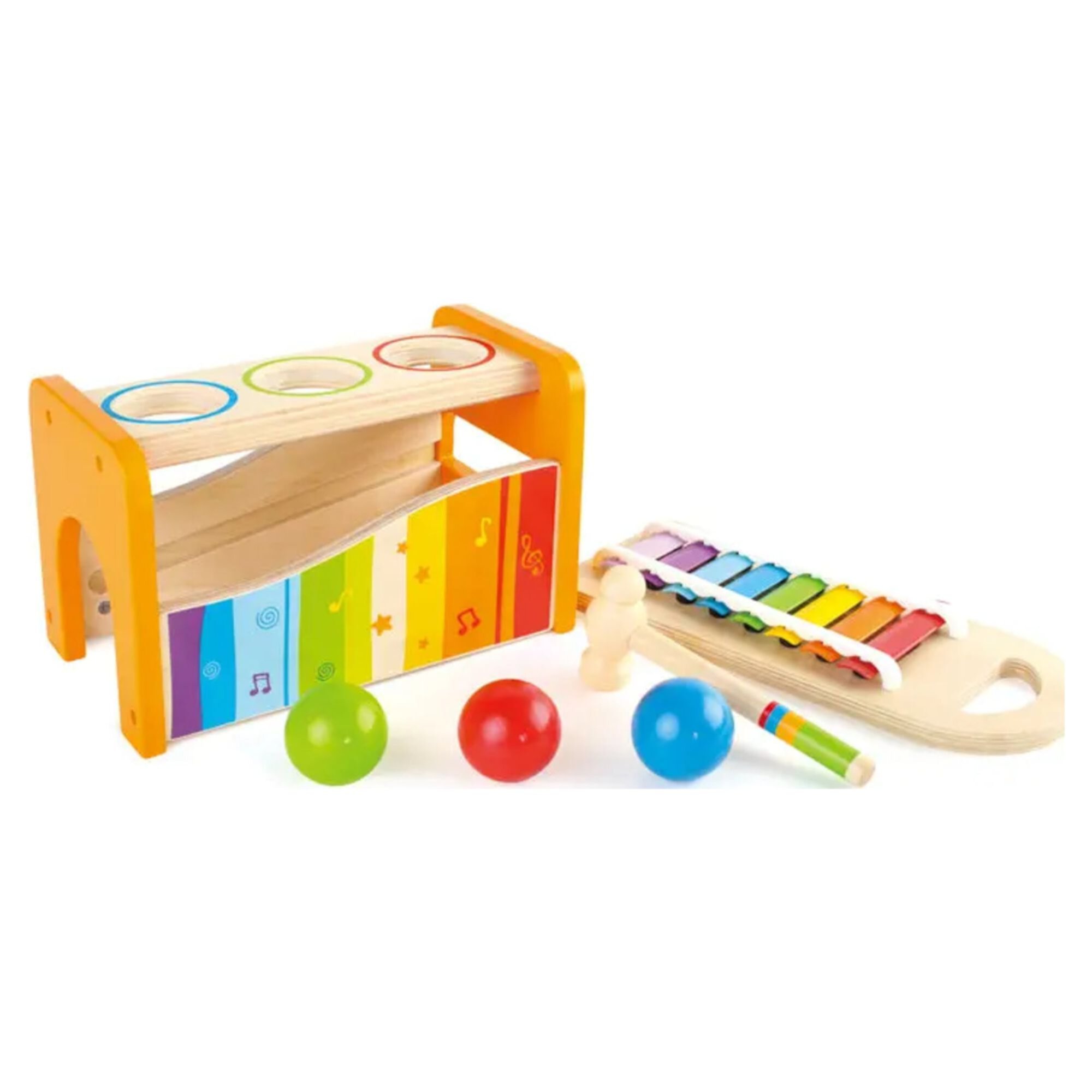 Hape Pound & Tap Bench with Slide Out Xylophone, Musical Toy for Toddlers Hape