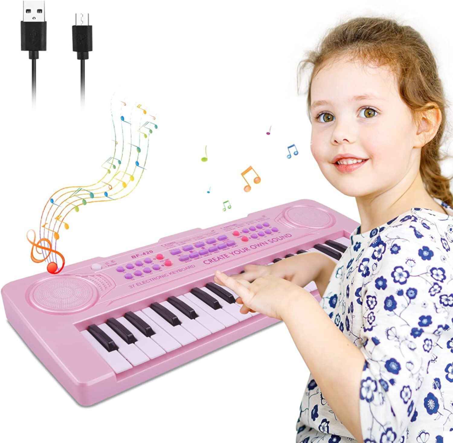 Zmoon 37 Key Piano Electronic Keyboard Toddler Toy, Portable Musical Infant Toy Ages 18 Months + Zmoon