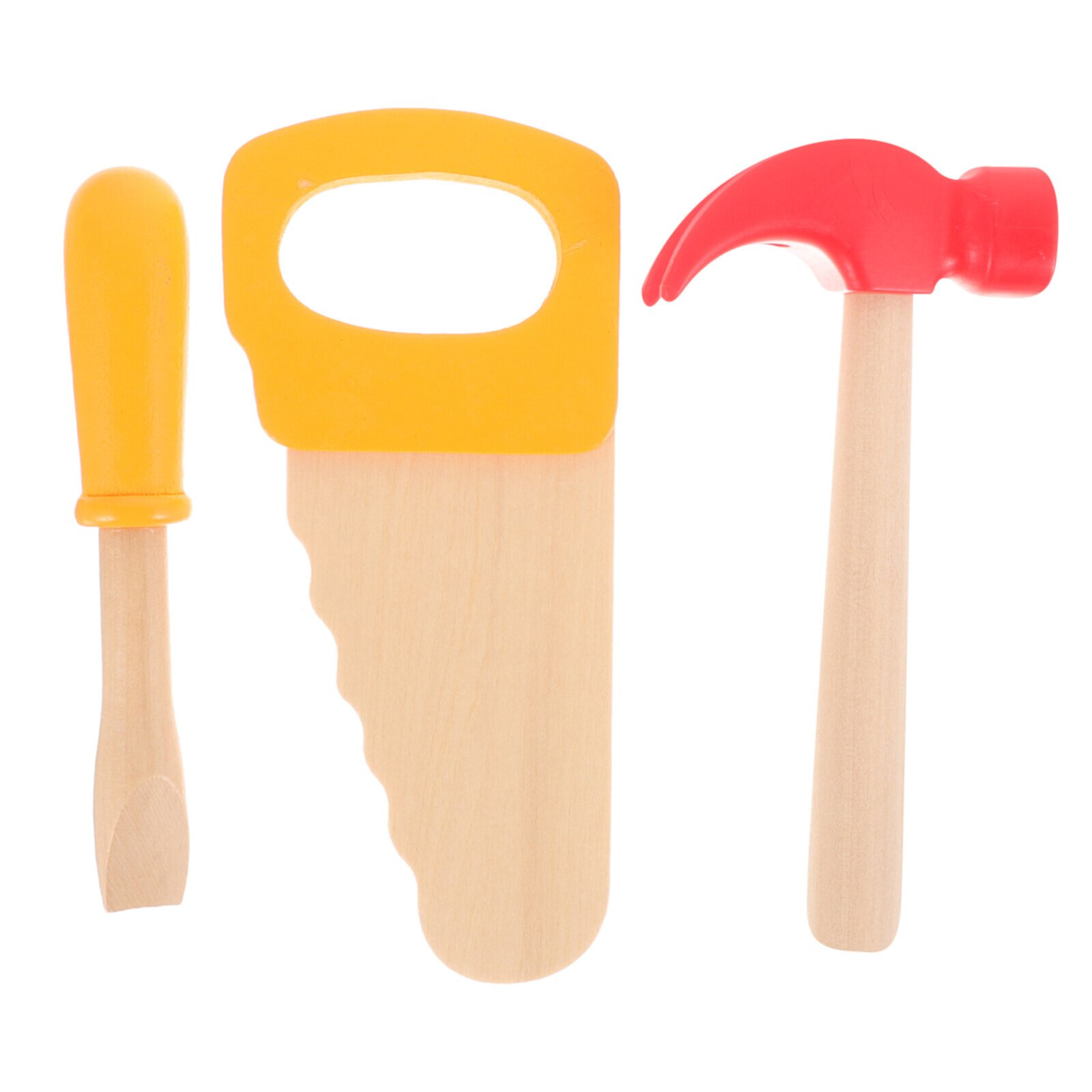 1 Set of Wooden Tool Toy Set Construction Pretend Play Tools Simulation Wooden Hammer Saw Screwdriver Toys Homemaxs