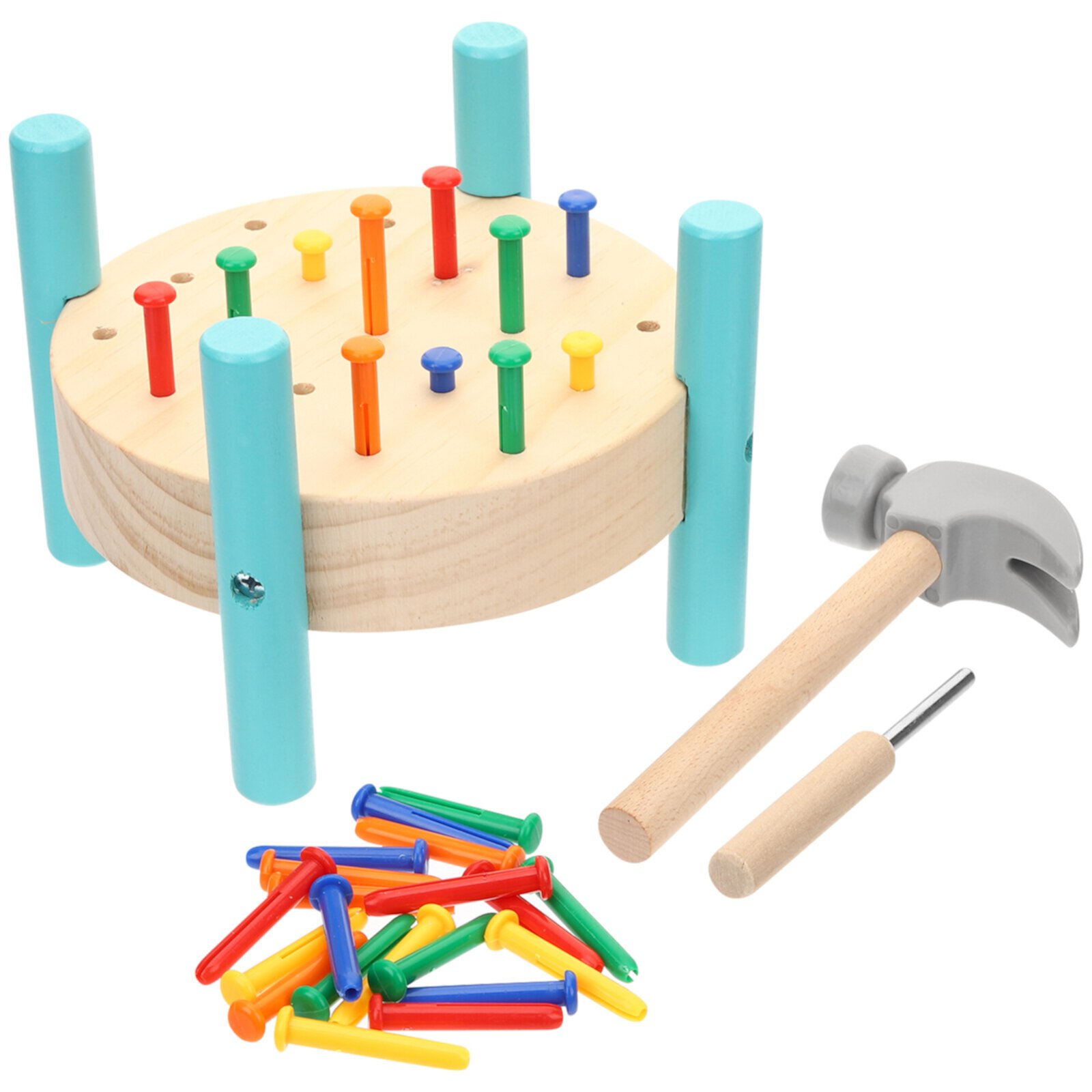 NUOLUX 1 Set Wood Nails Pounding Hammering Toy Wooden Baby Workbench Pounding Hammer Toy NUOLUX