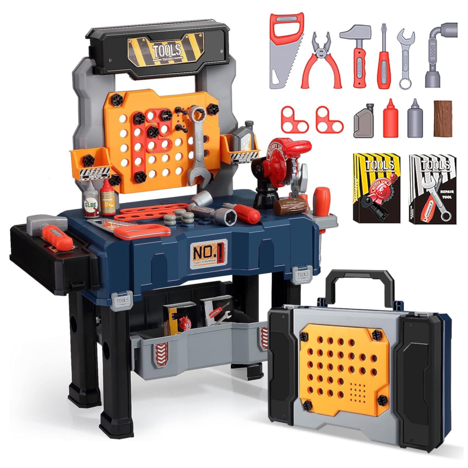 Beefunni Kids Tool Set Toddler Workbench with Realistic Tools & Electric Drill for Construction Workshop Tool Bench,Gift Toys for Boys & Girls Age 3, 4, 5, 6 and up Beefunni