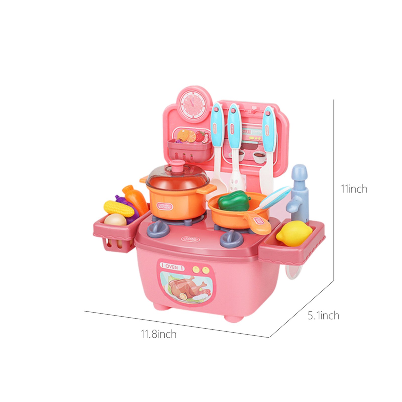 RRSCC Kids Kitchen Play Set,Interactive Kids Kitchen Play Set with Pretend Kitchen Toys,Realistic Sound Effects,and Simulated Functionality - Suitable for Toddlers Aged 2-12 Years RRSCC