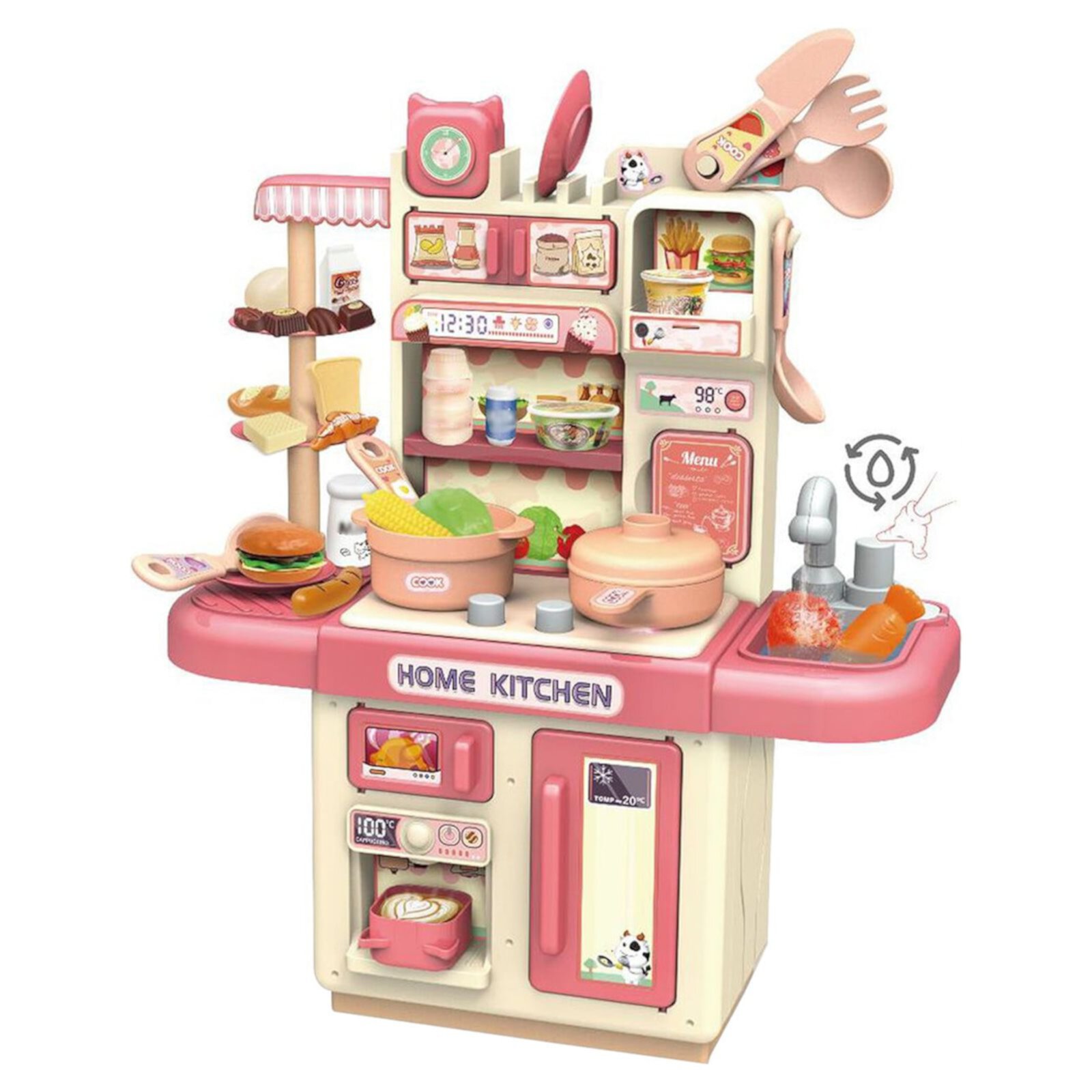 WQJNWEQ Kitchen Play Set with Accessories- Mini Kitchen Set with Realistic Light Sound - Indoor Games Kitchen Cooking Playset - Toys for Toddlers Children & Girls Gift WQJNWEQ