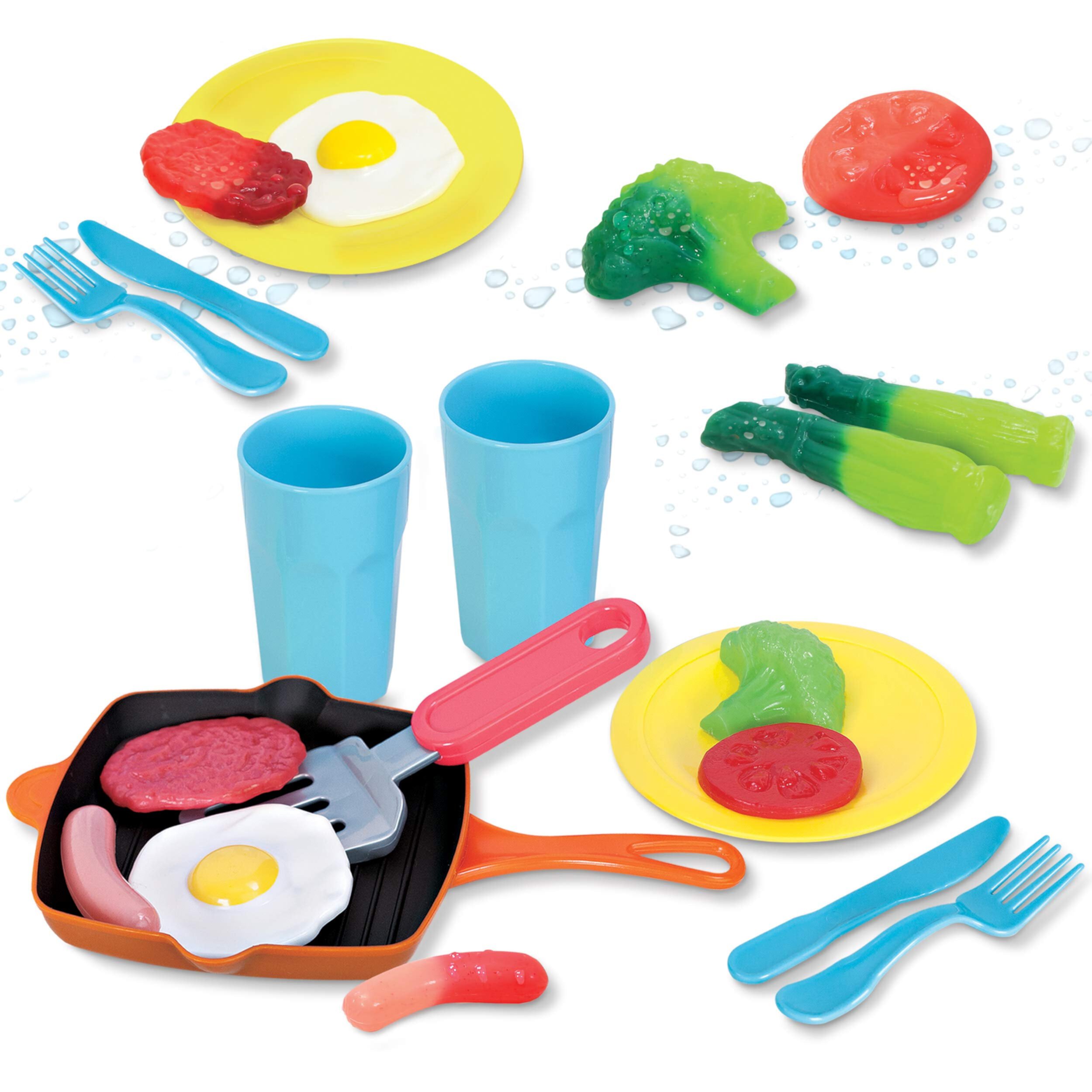 Kidzlane Color Changing Dinner Set | 22 Piece Kitchen Play Toy Kidzlane