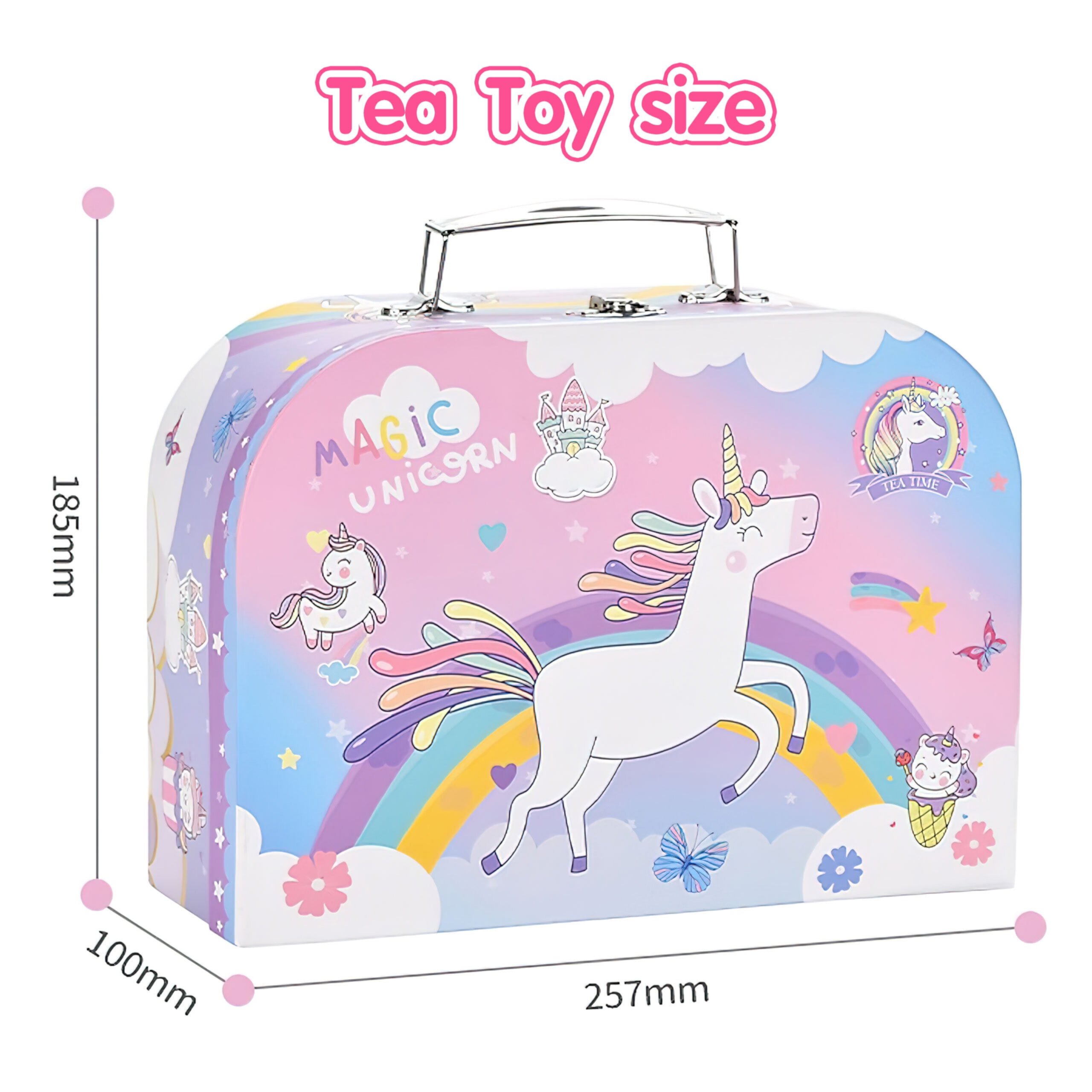 Freecat Unicorn Tea Party Set for Little Girls, Princess Toys for Girl 3 4 5 6 Years, Kitchen Play Toys, Birthday Christmas Gift for Girls Age 3+ Freecat