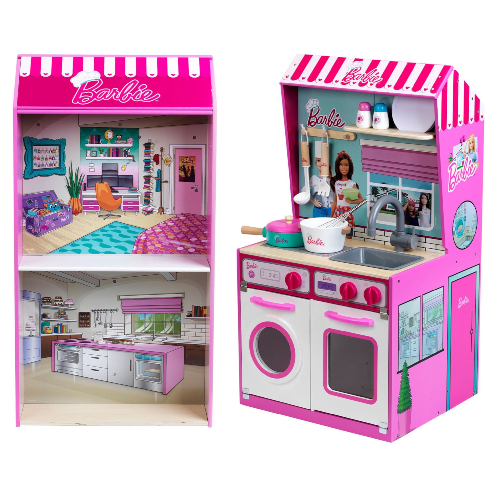 Theo Klein 2 In 1 Barbie Toy Kitchen and Dollhouse for Kids 3 and Up Theo Klein