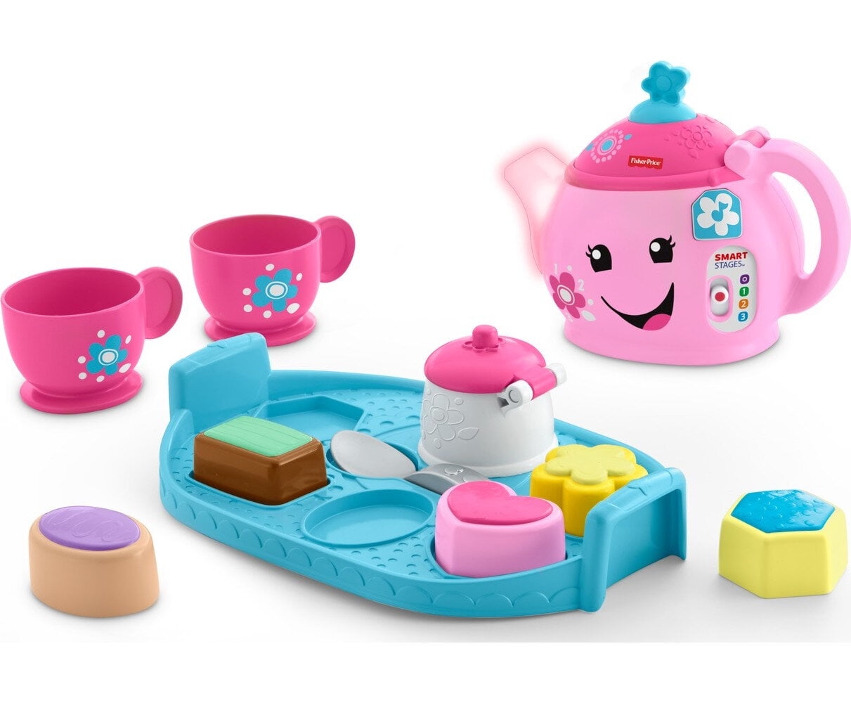 Fisher-Price Laugh & Learn Sweet Manners Tea Set Interactive Toddler Pretend Play, 11 Pieces Fisher-Price