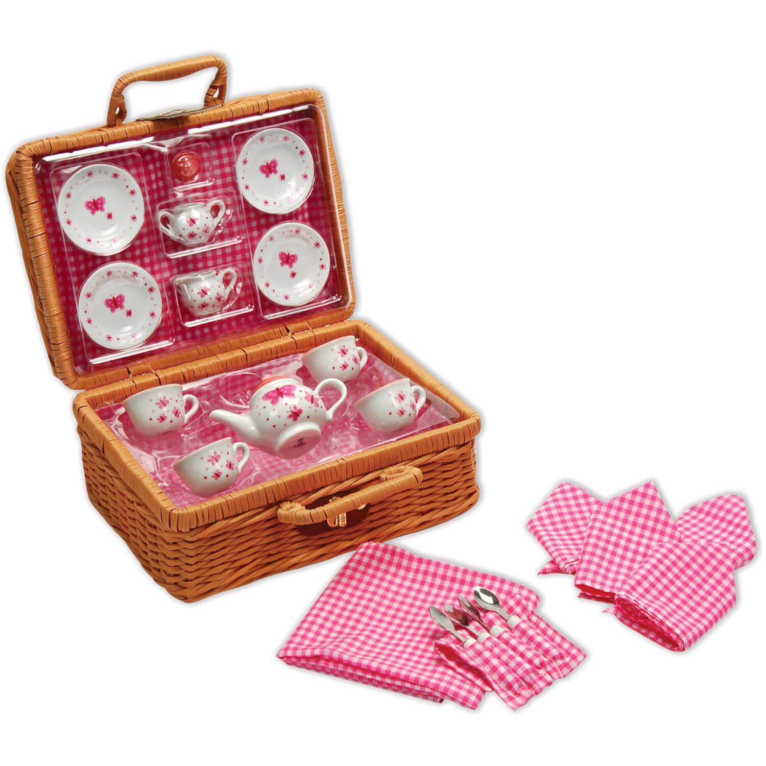 Schylling Butterfly Picnic Basket Tea Set, 23 Pieces, for Children Ages 8+ Schylling