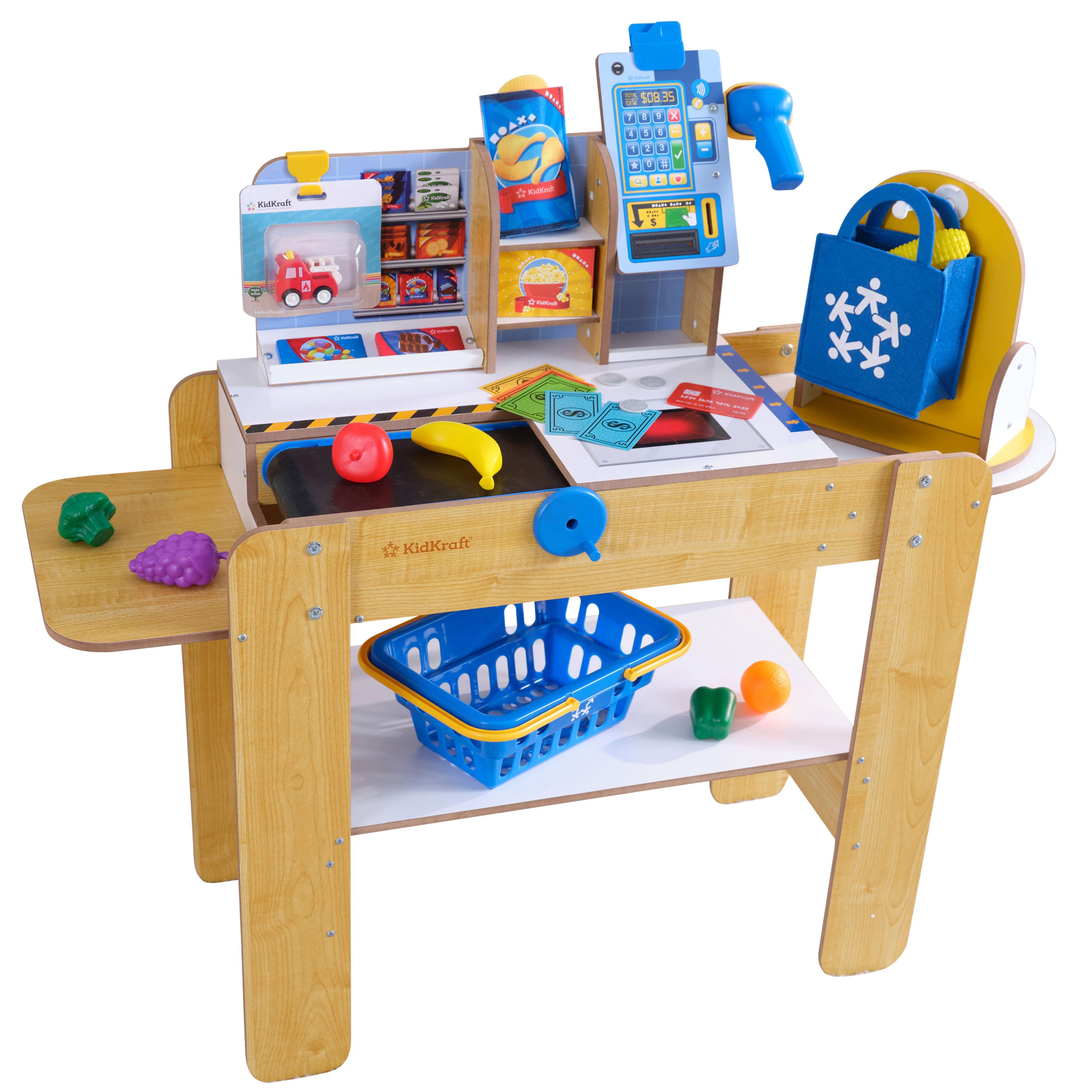 KidKraft Wooden Grocery Store Self-Checkout Center with 30 Accessories KidKraft