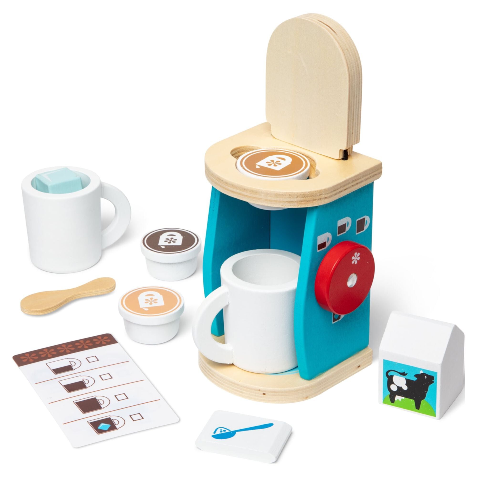 Melissa & Doug 11-Piece Brew and Serve Wooden Coffee Maker Set - Play Kitchen Accessories Melissa & Doug