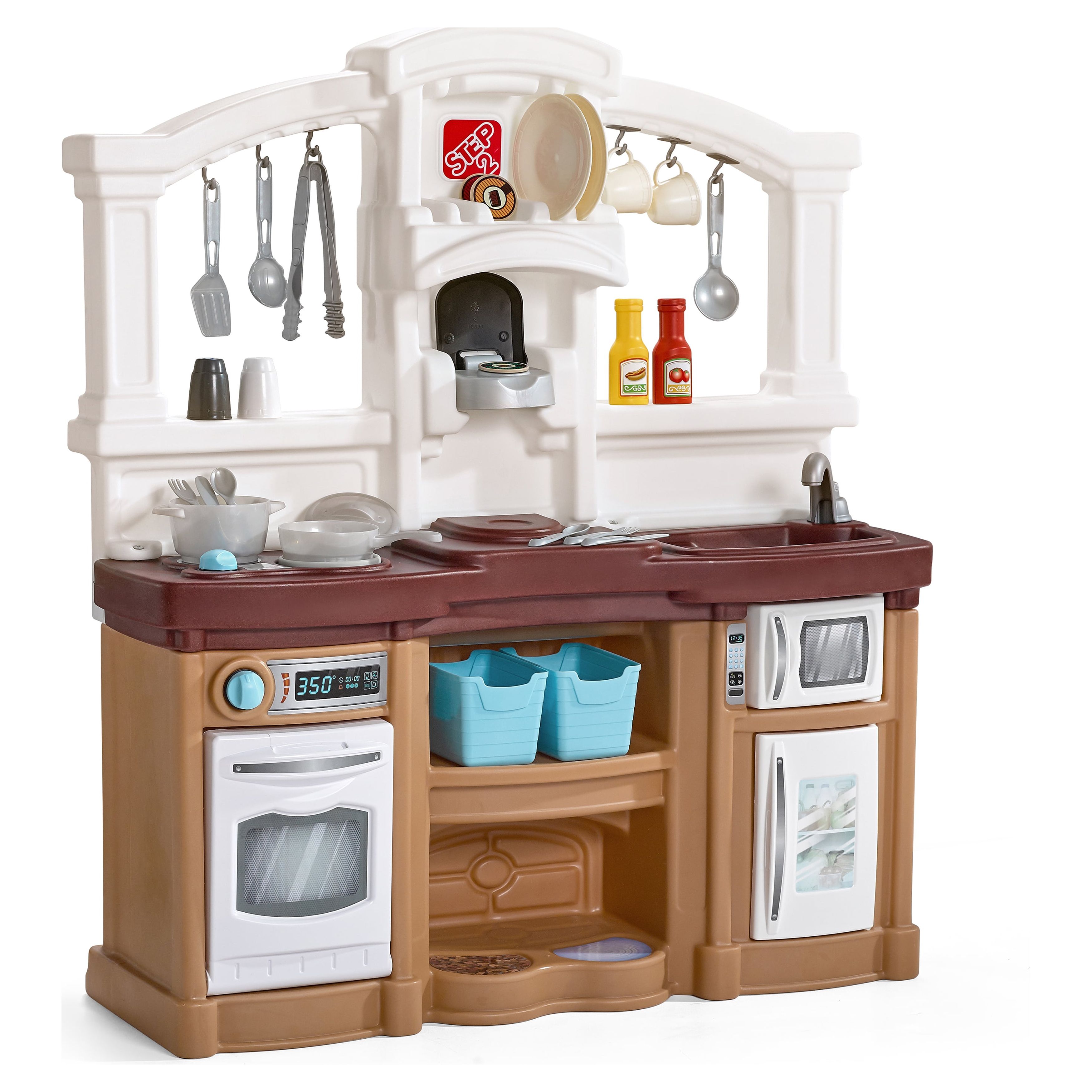 Step2 Fun With Friends Tan Toddler Plastic Kitchen Play Set Step2