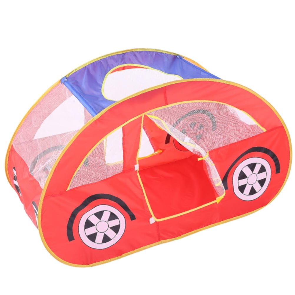 Children Red Mesh Car Game House Portable Kids Tent Indoor Castle Foldable Tent Ocean Ball Pool Eease