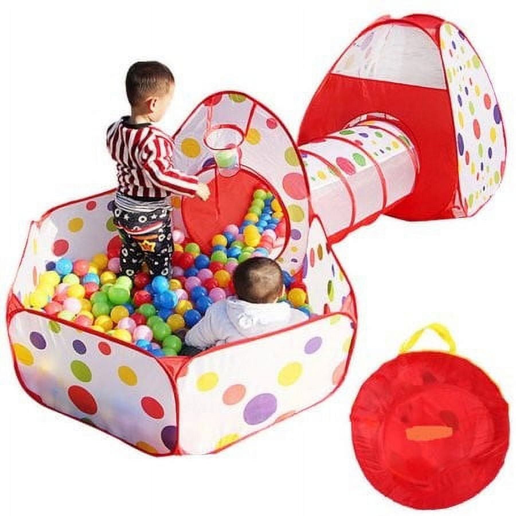 Portable Kids Indoor Outdoor Play Tent Crawl Tunnel Set 3 in 1 Ball Pit Tent Eotvia