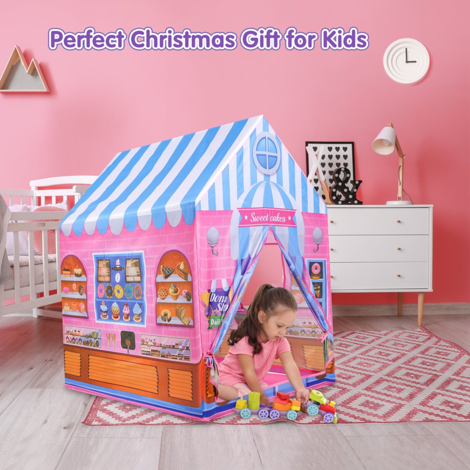 Super Joy Supermarket Playhouse Kids Play Tent Birthday Christmas Gift for Boys Girls Indoor Outdoor Toy Super Joy