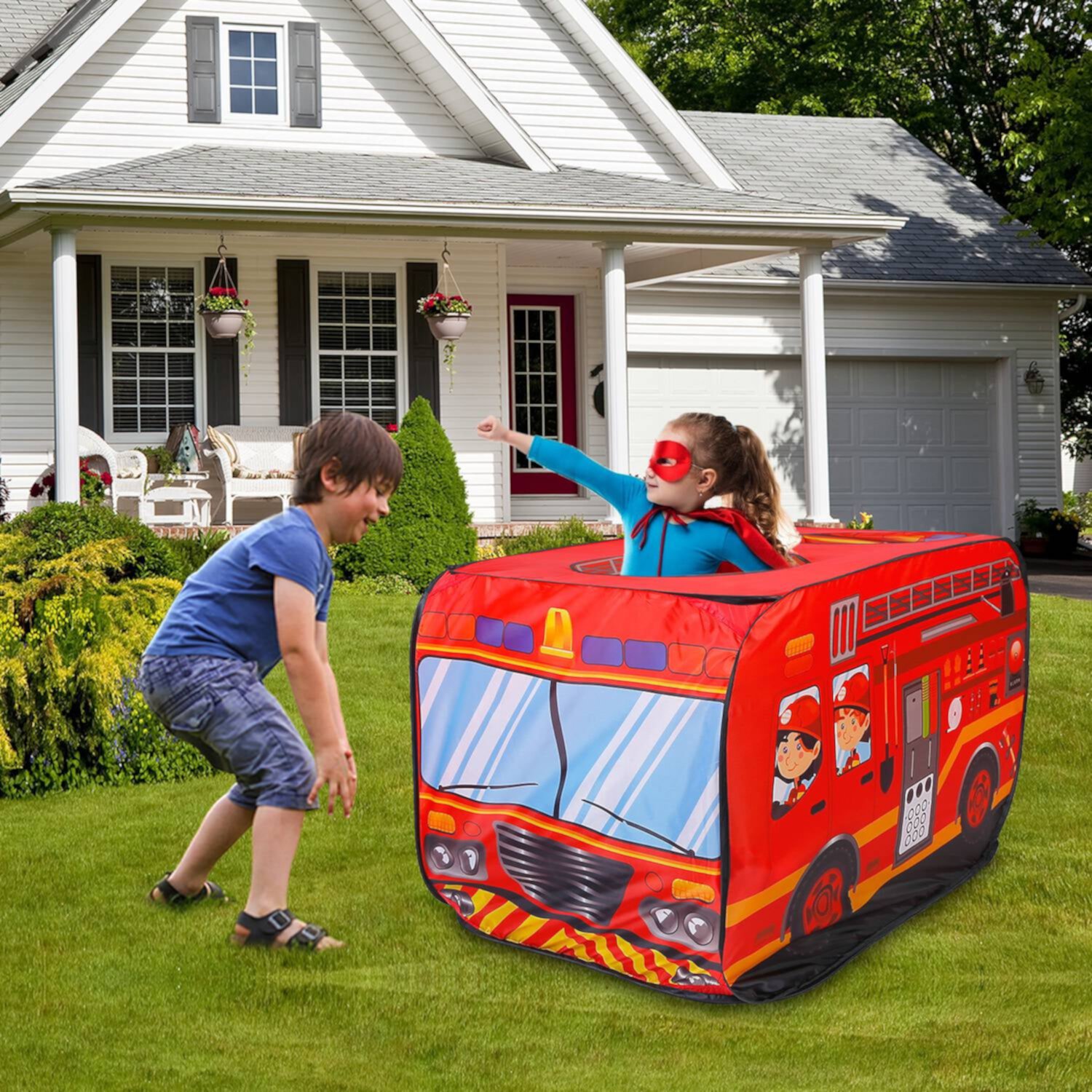 iMounTEK Kids Play Tent Foldable Pop Up Ice Cream Bus Tent Portable Children Baby Play House with Carry Bag for Indoor Outdoor, Red Imountek