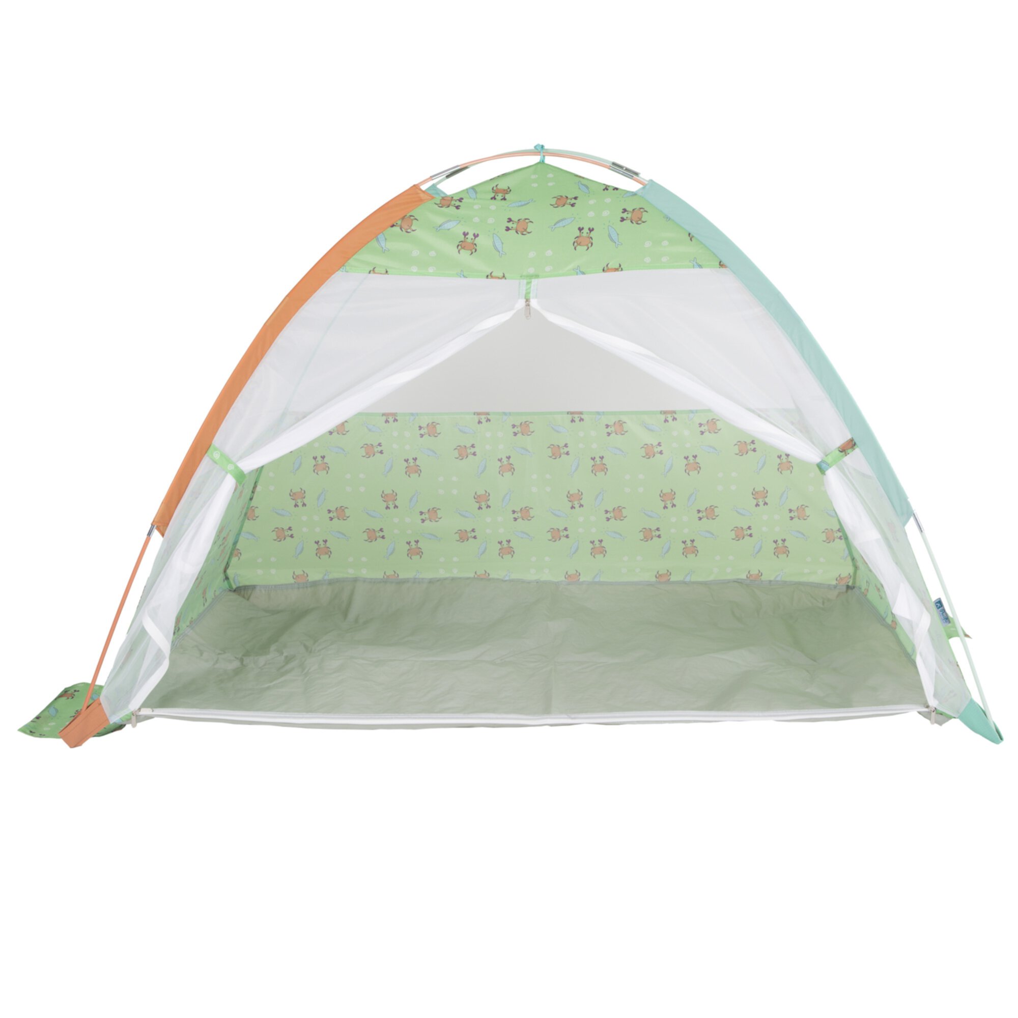 Pacific Play Tents Under The Sea Cabana With Zippered Mesh Front Polyester Play Tent, Green and Blue Pacific Play Tents