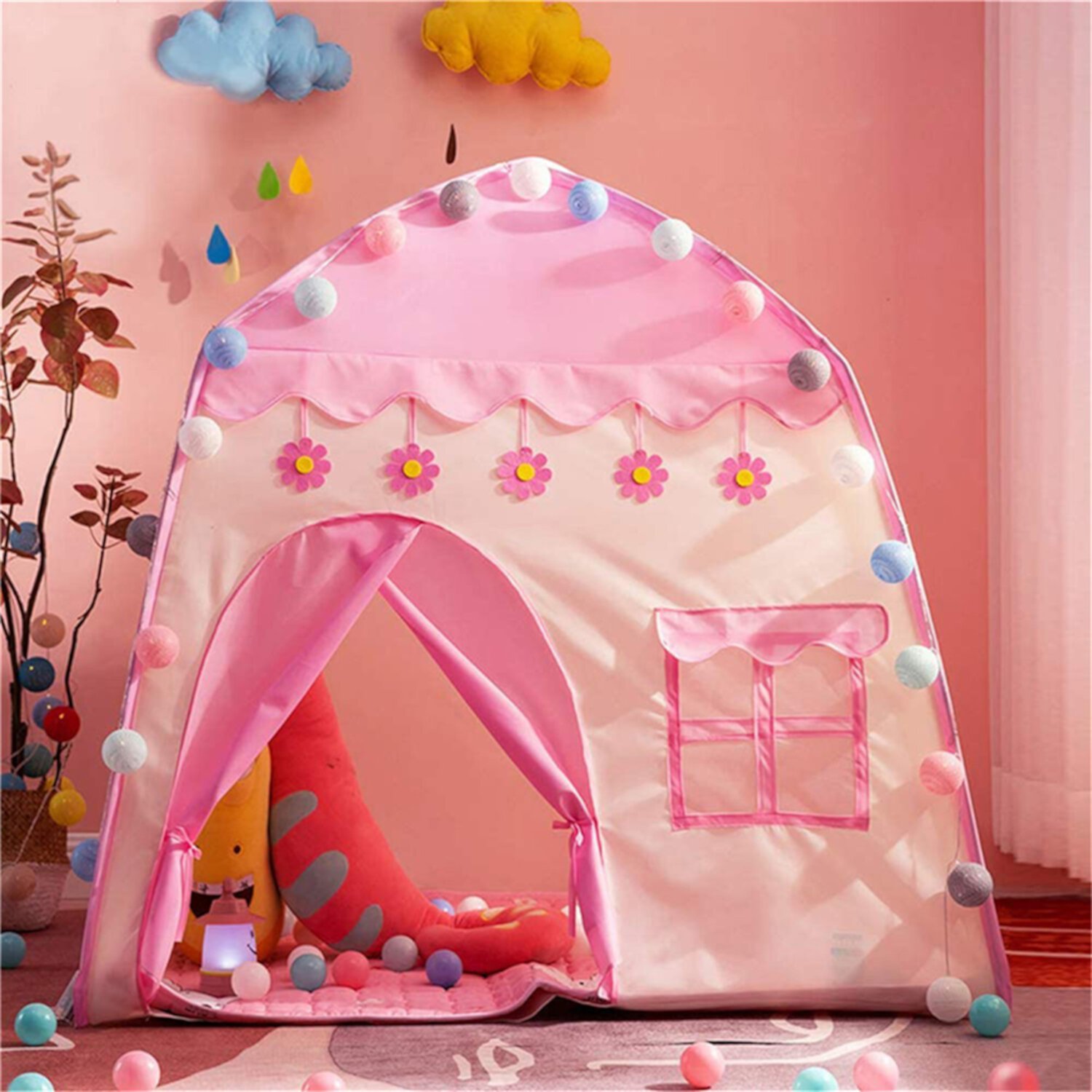 Kadyn Pink Play Tent for Children Boys Girls, Kids Play Tent with Carry Bag, Toddler Tent Kadyn