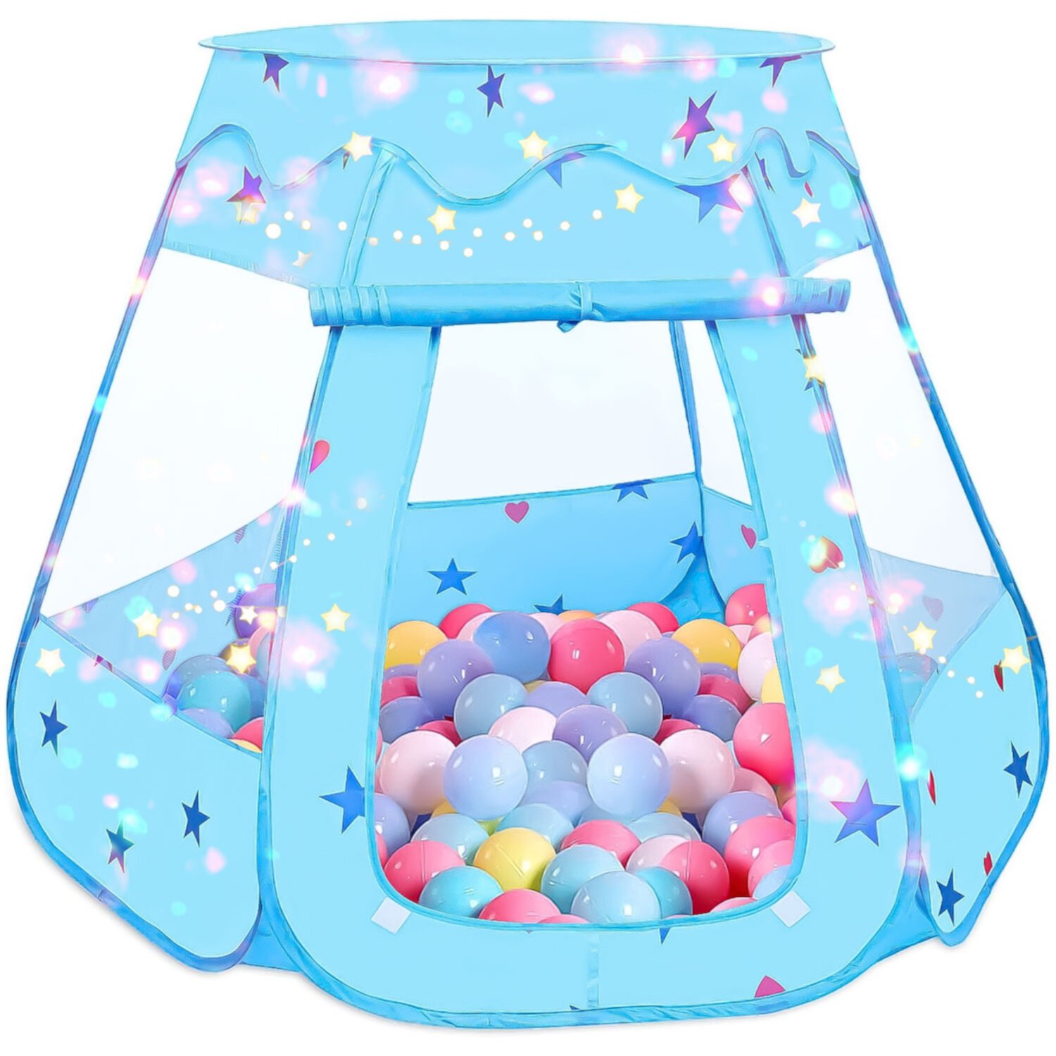 Kid Odyssey Princess Playhouse Tent for Toddlers and Girls, Indoor & Outdoor Pop Up Play Tent for Kids, Foldable Ball Pit with Carrying Bag, Birthday Gifts for 1-3 Years Old Toddlers and Girls, Blue Kid Odyssey