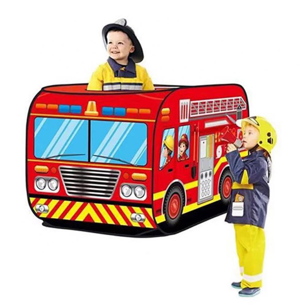 URMAGIC Fire Truck Play Tent Folding Playhouse Tent Indoor Outdoor Game Rooms Toy for Boys Girls, 39.4 x 39.4 x 27.6 Inch URMAGIC