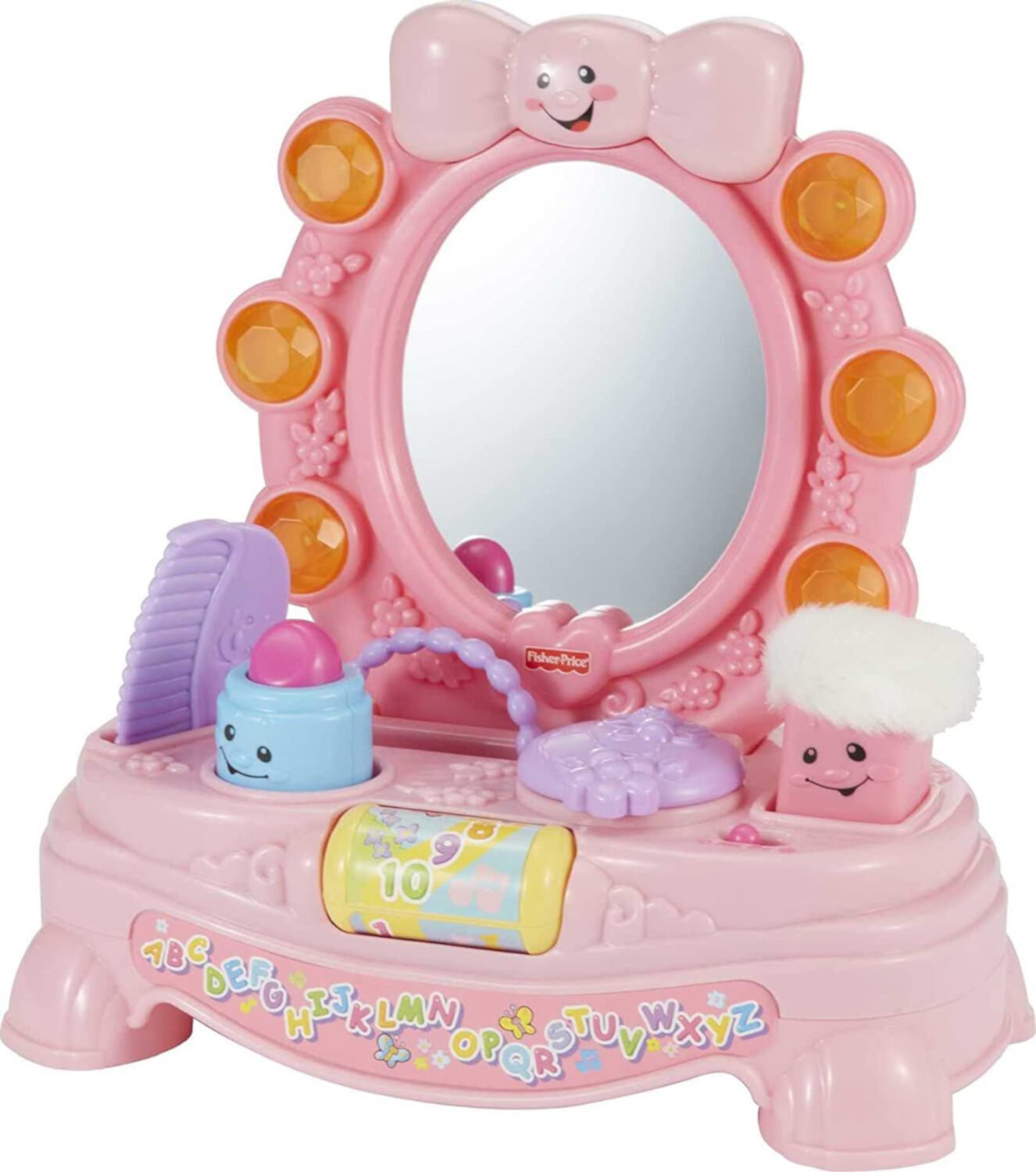 Fisher-Price Laugh & Learn Baby Toy, Magical Musical Mirror, Pretend Vanity Set with Light Sounds and Learning Songs for Infant to Toddler Fisher-Price