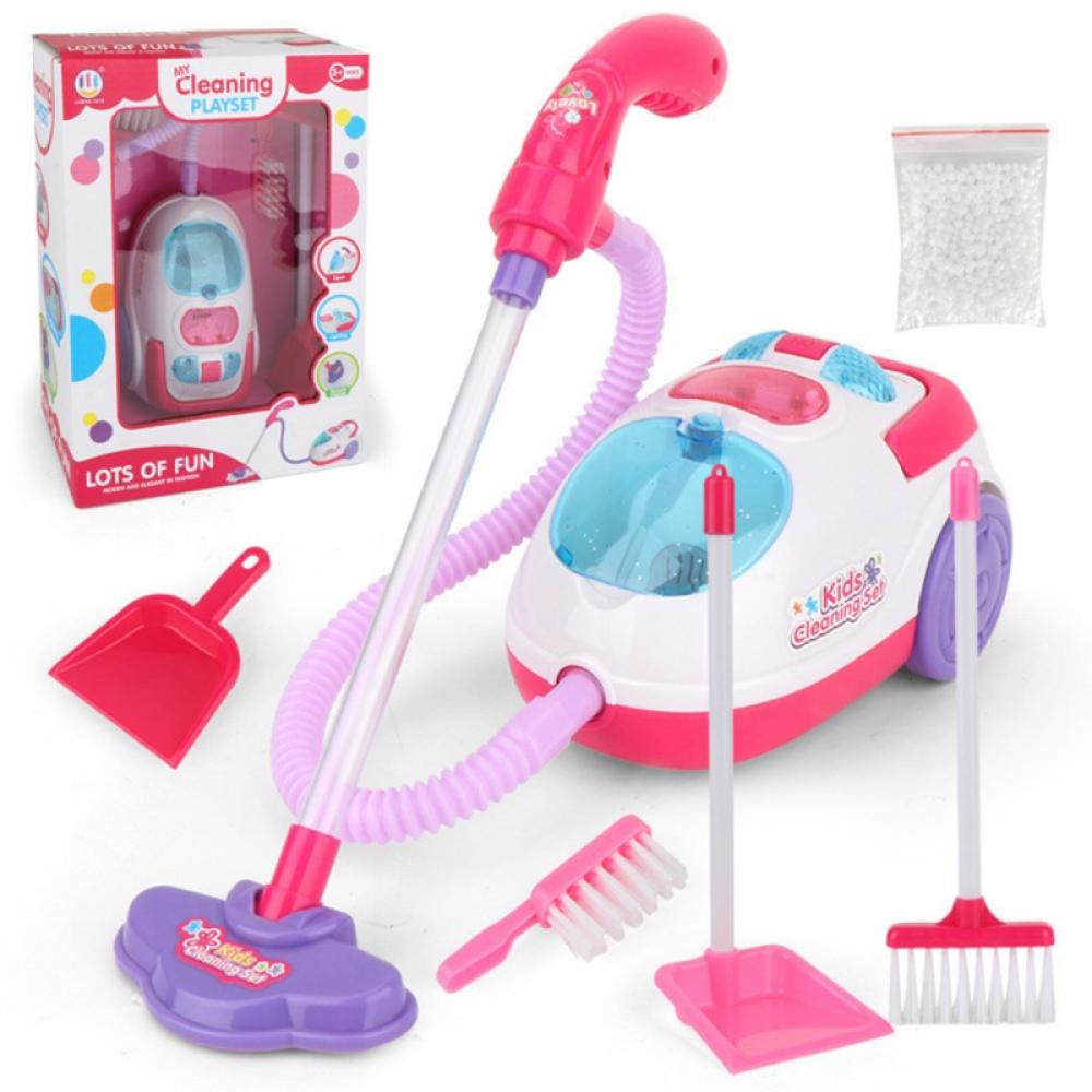 Magical Play Set for Kids with Toy Vacuum Cleaner, Broom, Sponge, Dustpan, and Pretend Cleaning Toys, Interactive Early Learning Fun with Toy Mini Suction Slopehill