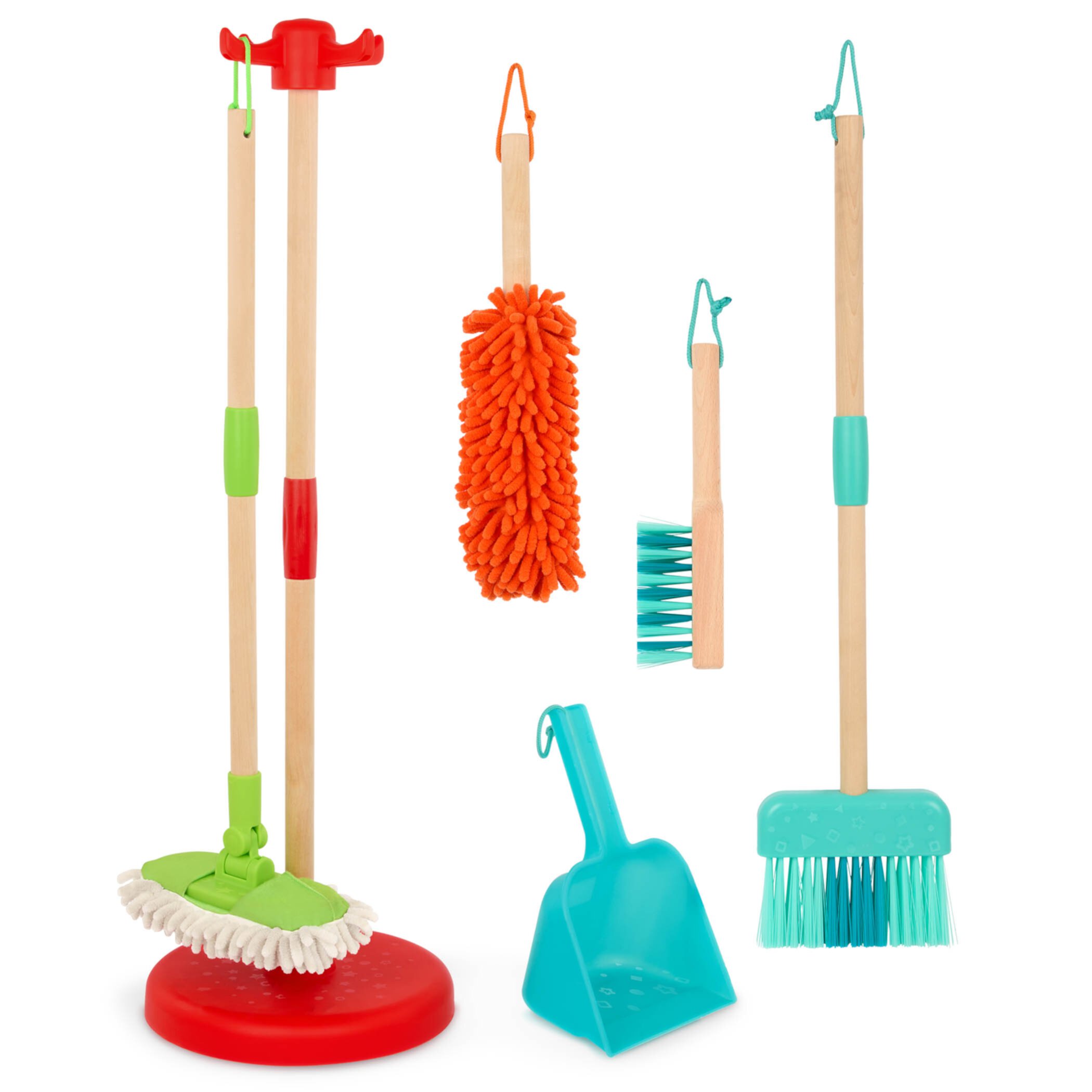 Battat Sweep & Clean Plastic Playset with Broom Brush Duster Sweeper, Toddler and Preschool Toys Battat