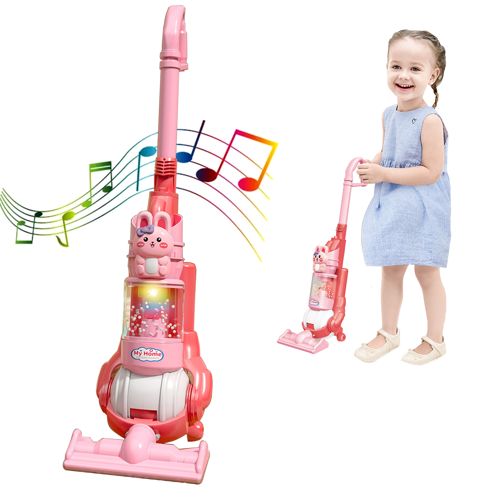 Adofi Life Vac, Kids Vacuum that Really Works, Pretend Play Toy, Toddler Vacuum Cleaner with Real Suction Power, Toy Vacuum for Toddlers 1-3 with Real Function, Bright Light & Realistic Sounds Adofi