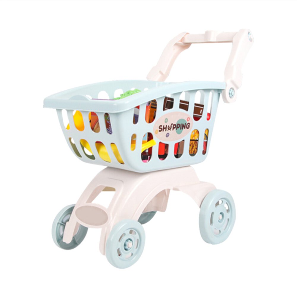 Kids Mini Simulation Shopping Mall Supermarket Cart Trolley Toy Pretend Play House Handcart Pretend Toys For Boys Girls 3-6 years Pannow