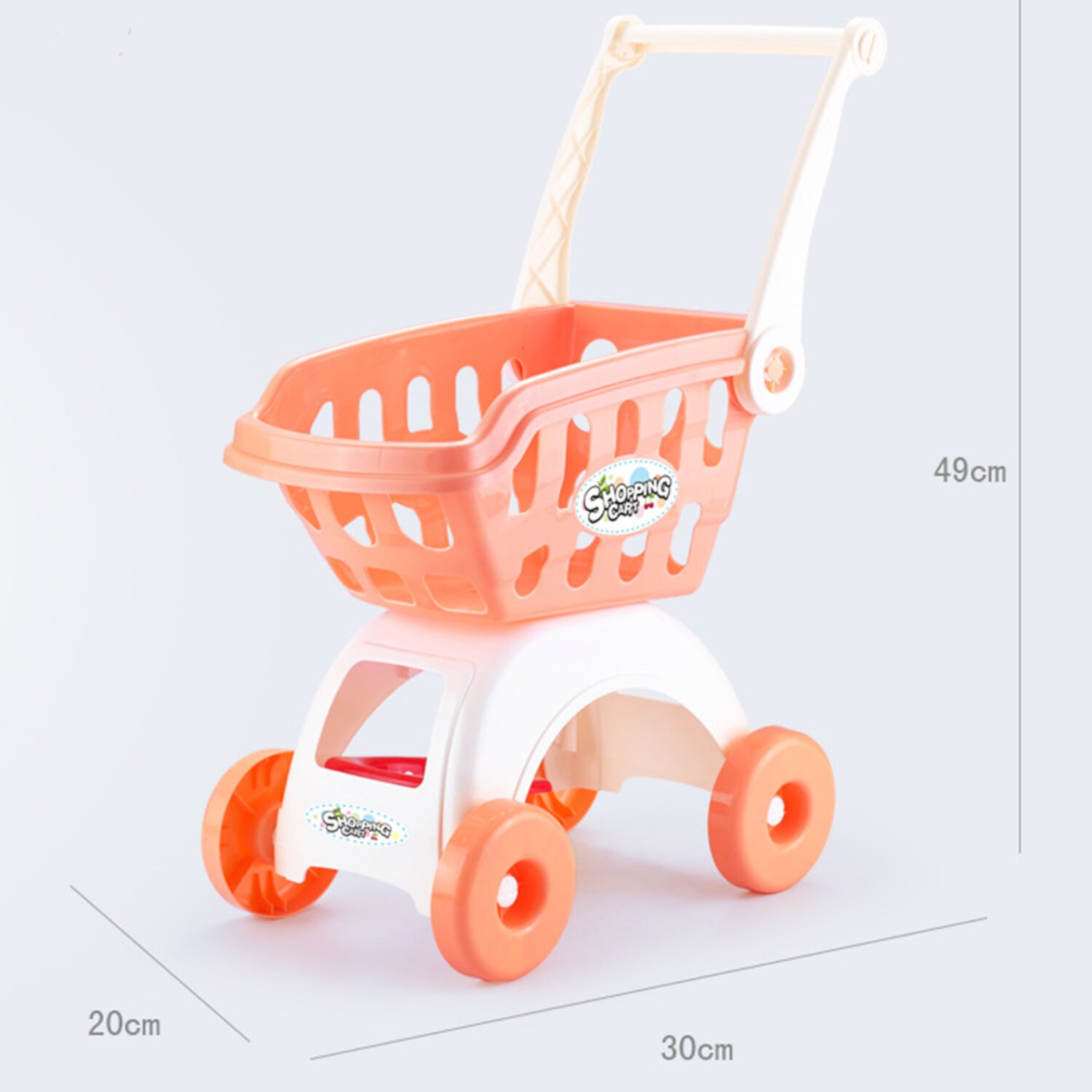 Toddlers Orange Big 2-Layer Toy Shopping Cart W/Baby Dolls(Cloth Body) for Kids Girls Boys 3Y+ NimJoy