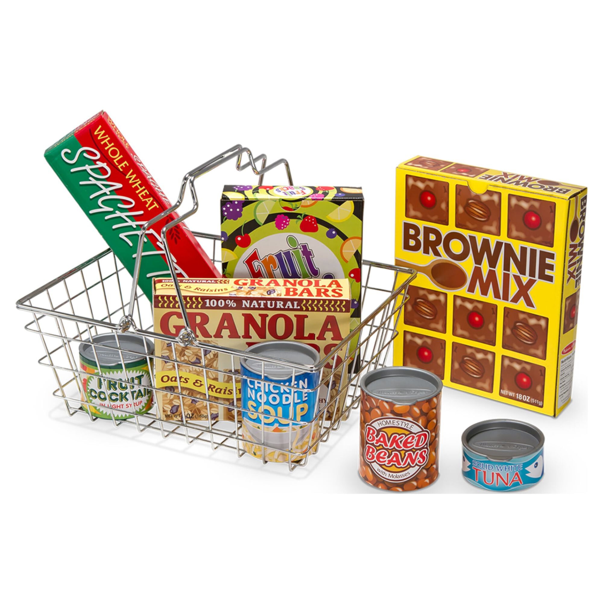 Melissa & Doug Grocery Basket - Pretend Play Toy With Heavy Gauge Steel Construction Melissa & Doug