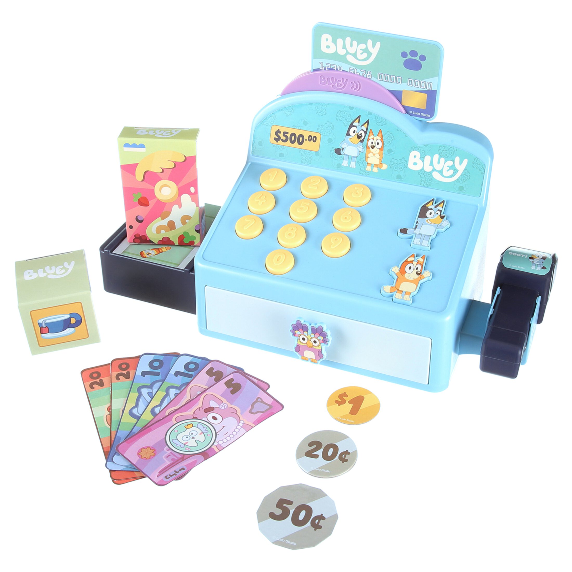 Bluey Cash Register, Sounds and Phrases from Bluey and Bingo,  Ages 3+, Toddler Toys Bluey